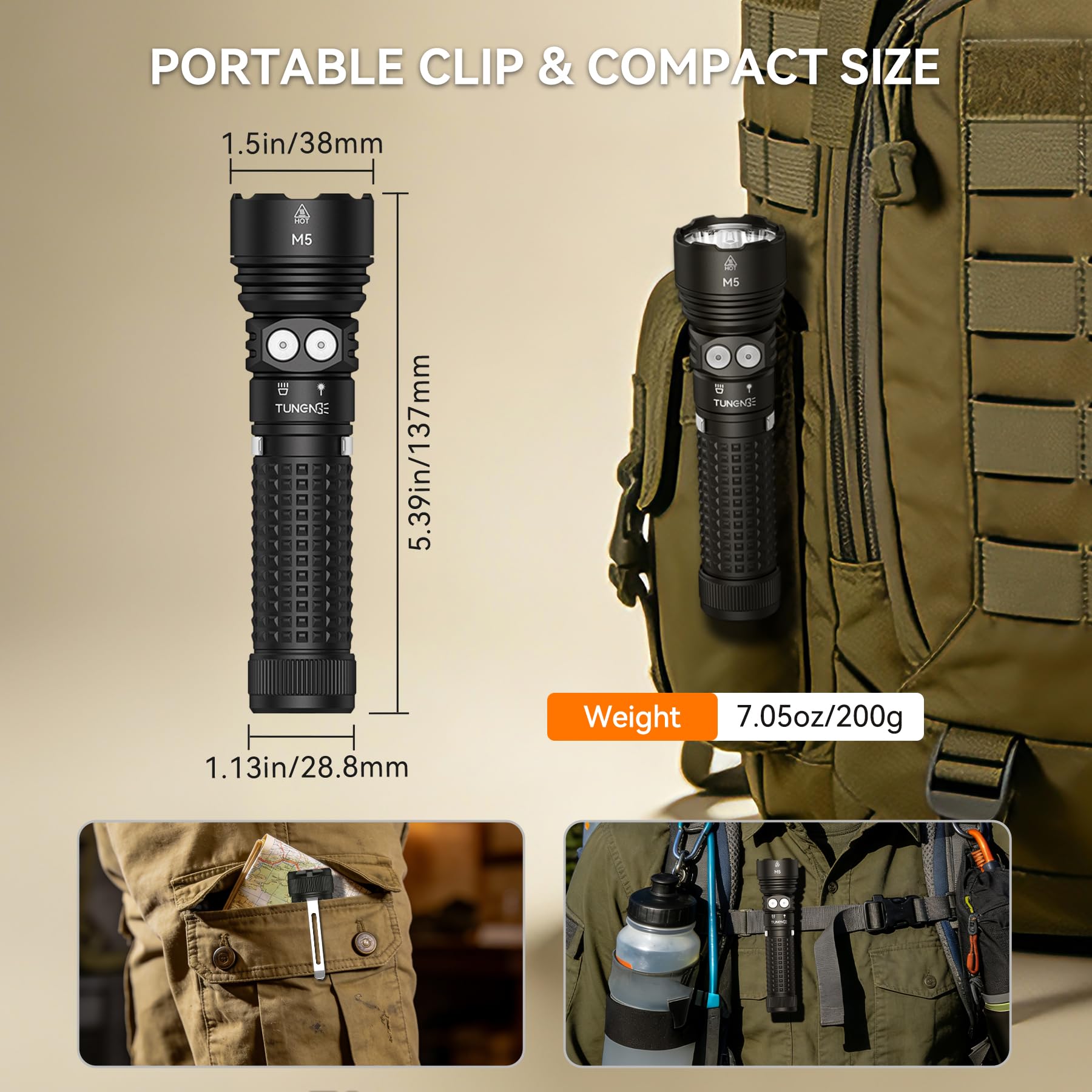 Lampe torche rechargeable M5 EDC