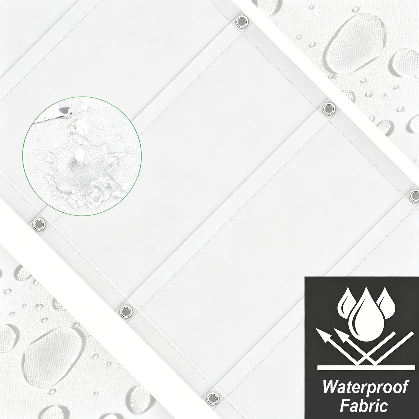 Voile d'ombrage Rétractable 220 x 250 cm sur Mesure, Réglable, Couverture D'Ombre, de Protection UV et Indéchirable Voile-D'Ombrage Rétractable Vague pour Jardins Balcons, Blanc