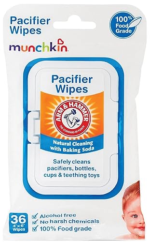 Munchkin Paquete de 72 toallitas para chupete Arm and Hammer, color blanco