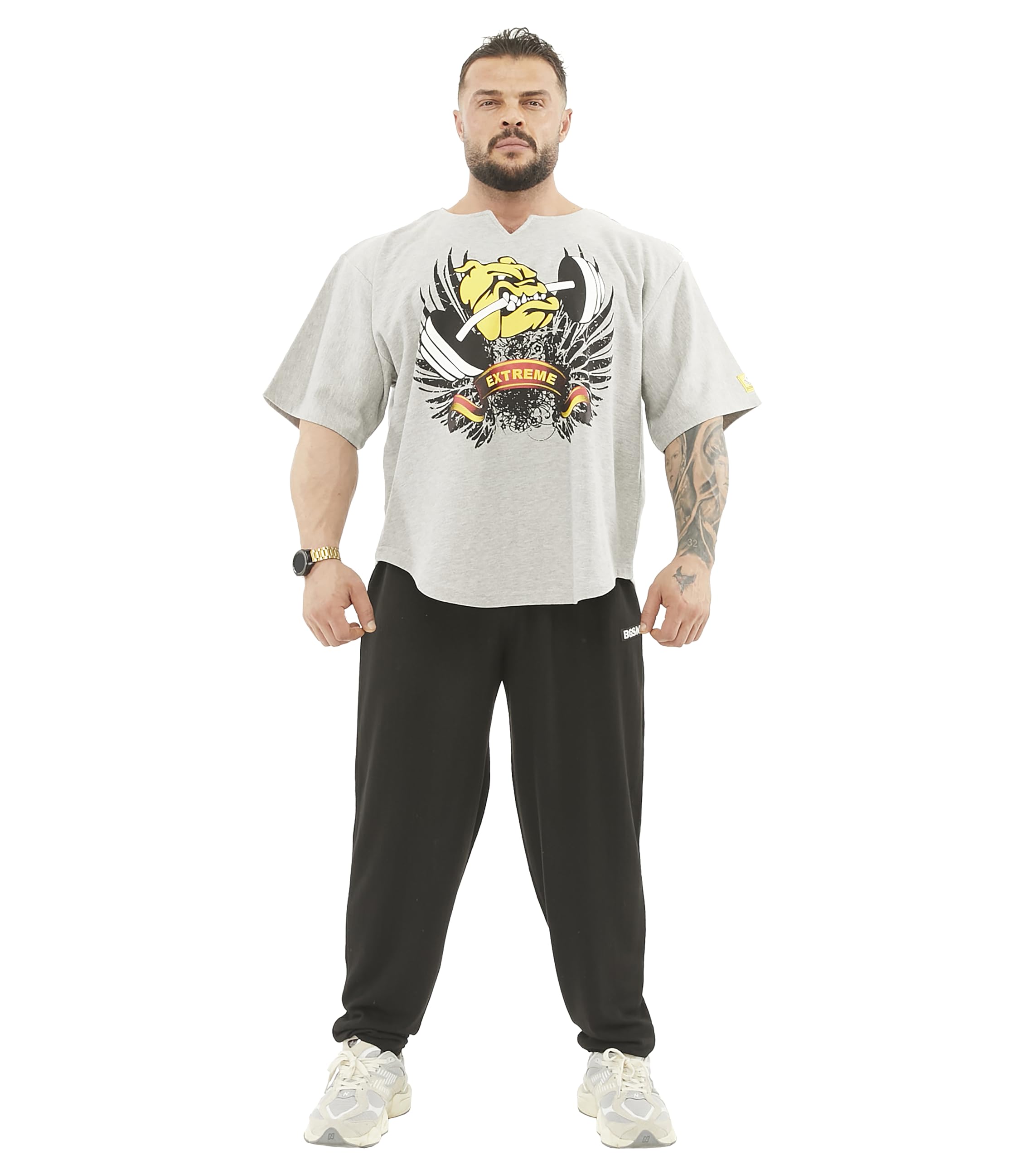 Herren Oversize Gym Lifestyle T-Shirt Dicke Textur Baumwolle Komfort Design Performance Top
