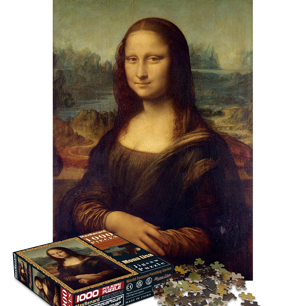 BUSCBEAR Mona Lisa Puzzle 1000 Pieces for Adults Fine Leonardo da Vinci Artwork Jigsaw Puzzles Challenge and Cool Puzzle for Family Game Home Wall Decor