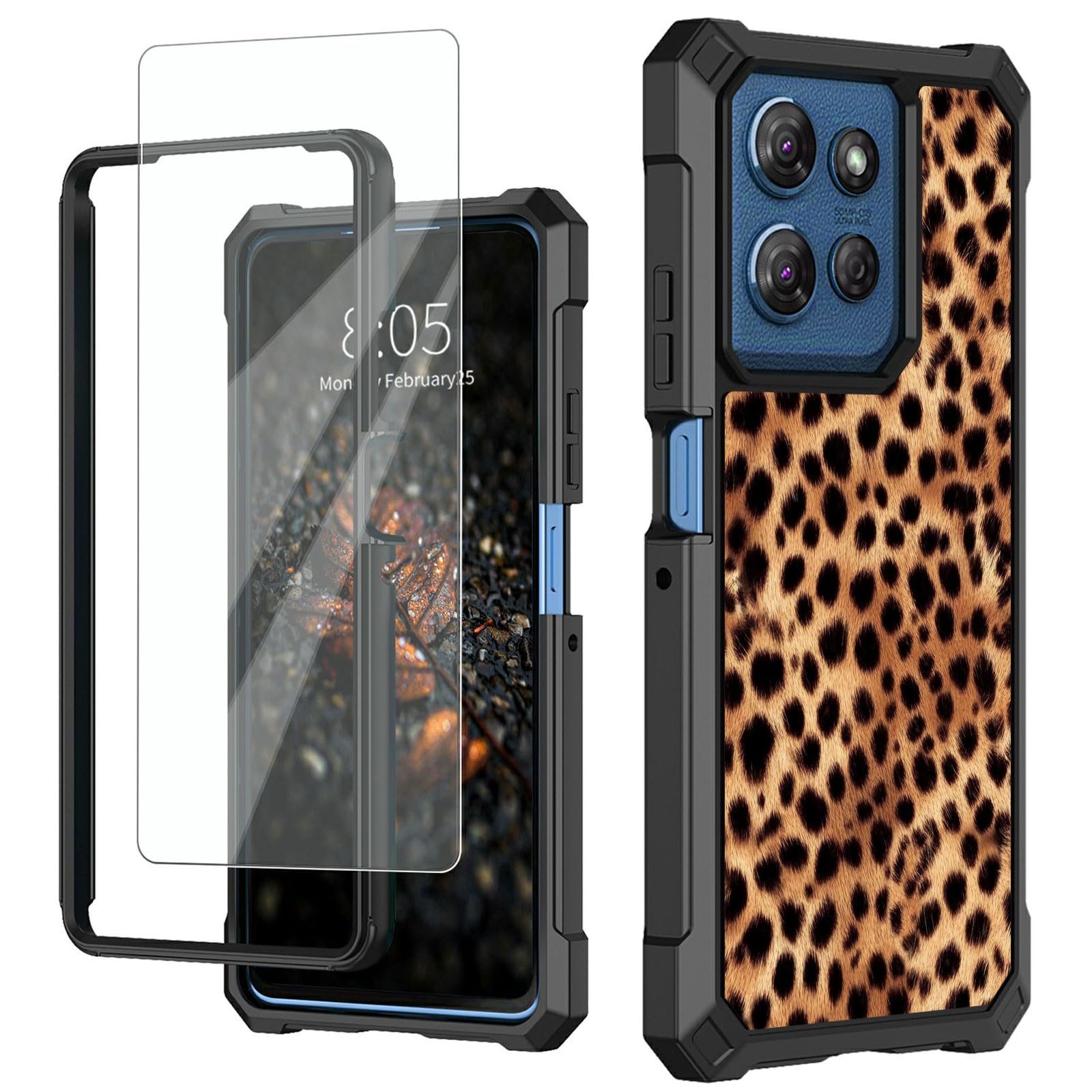 for Motorola Moto G (2025/2026) & Moto G Play (2026) Case with Screen Protector, Military Grade Drop Protection, Dual Layer Hybrid Shockproof