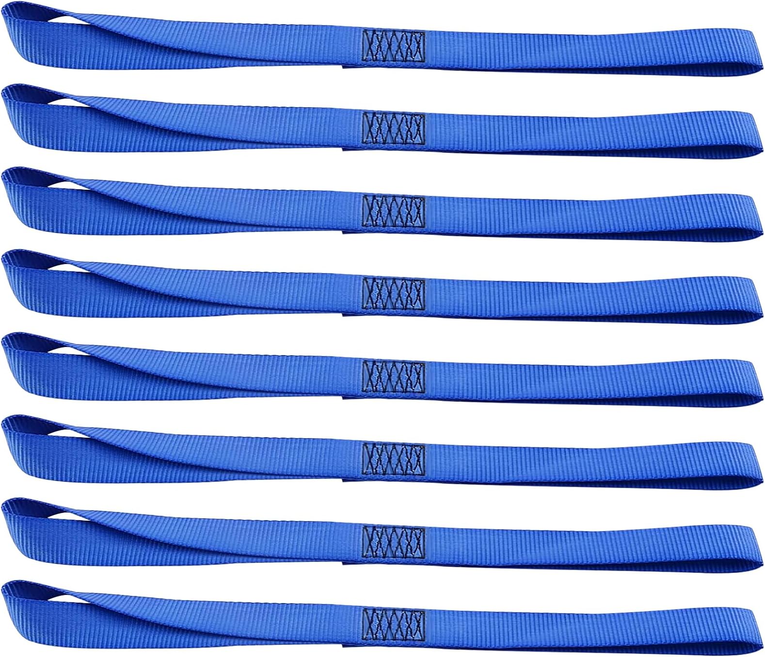 XSTRAP STANDARD Soft Loop Tie-Down Straps - 8PK 1-1/16 x 18 inches - 3600LB Breaking Strength, Loops for Securing Trailering of Bikes, ATV, UTV, Motorcycles, Scooters, Dirt Bikes, Lawn Equipment, Blue
