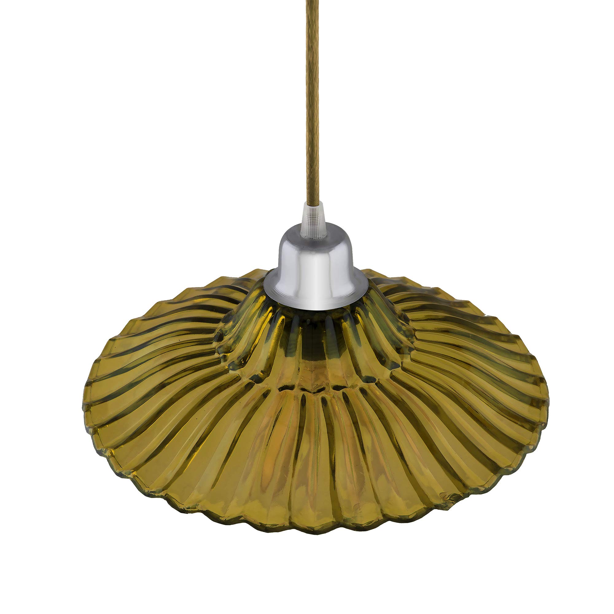 Vintage Yellow Pendant Light - Retro Industrial Chandelier -4