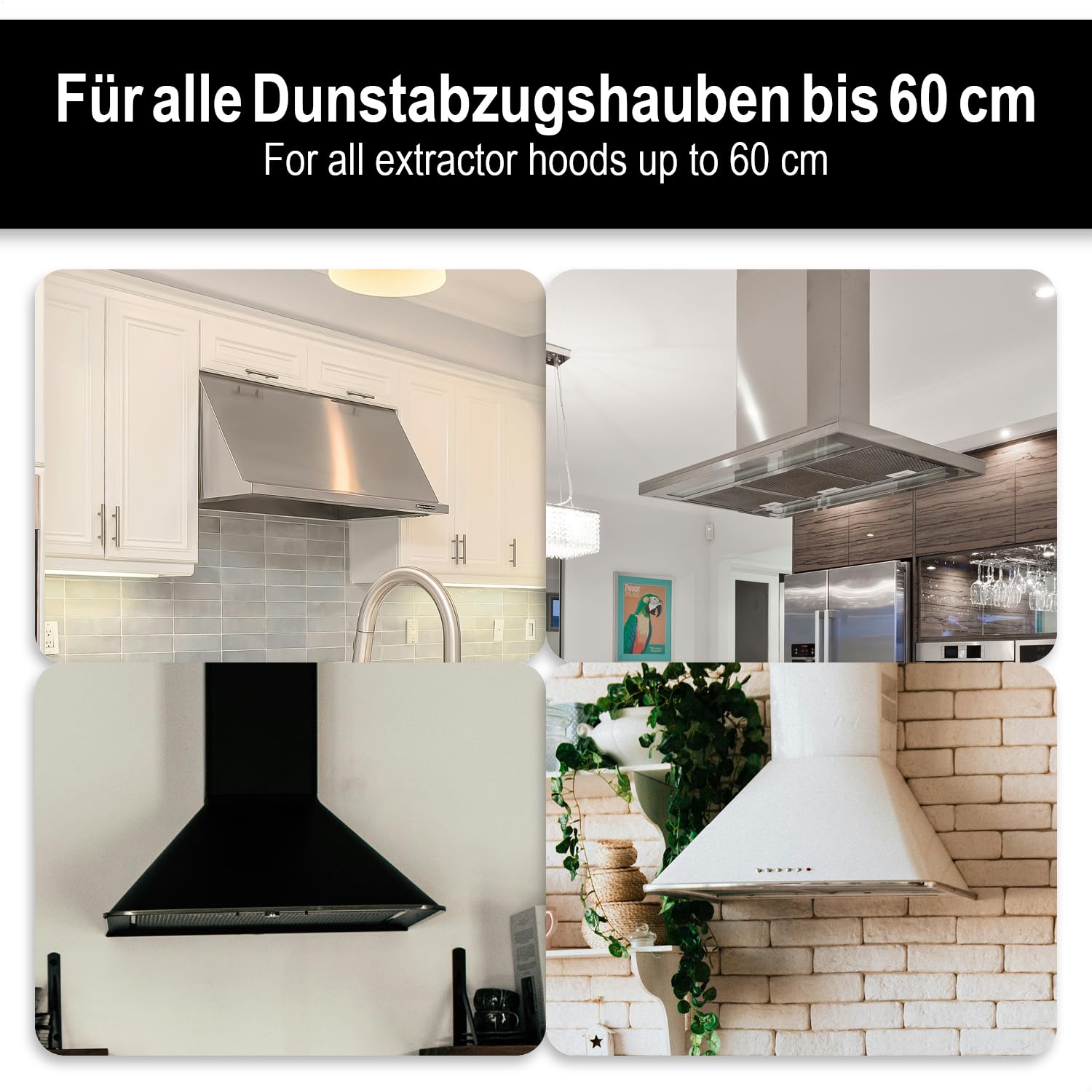 COM-FOUR® Filtro extractor 2x para campana extractora con alto rendimiento de filtrado - Filtro plano universal de 1 mm, recortable a medida con indicador de saturación (Con indicador - 2 piezas) — view 4