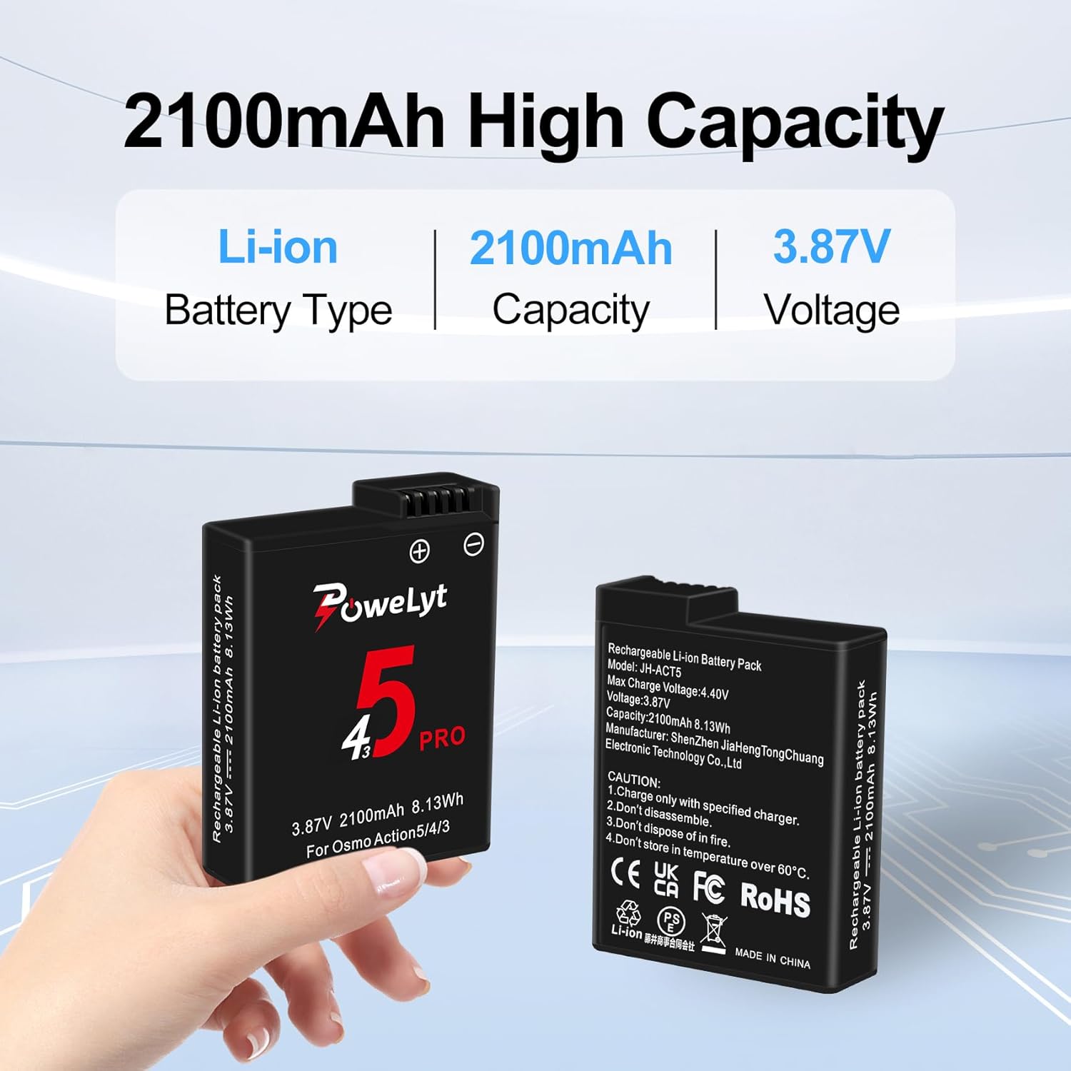 Osmo 360/Action 6/5 Pro/4/3 Battery 3 Packs 3.87V 2100mAh Osmo Action 5 Pro Batteries and 3 Channels Charging Station Compatible with DJI Osmo Action 6/Action 5 Pro/Action 4/Action 3,Osmo 360