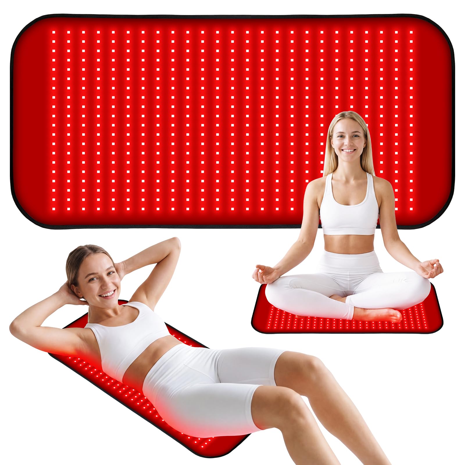 Photo 1 of Red Light Therapy Mat for Body, Large Size 33"x16.5" Near Infrared Light Therapy Pad for Back Muscle Joints Full Body Pain Relief, Light Therapy Blanket with 500 LEDs (660nm & 850nm), 3 Modes/5 Power