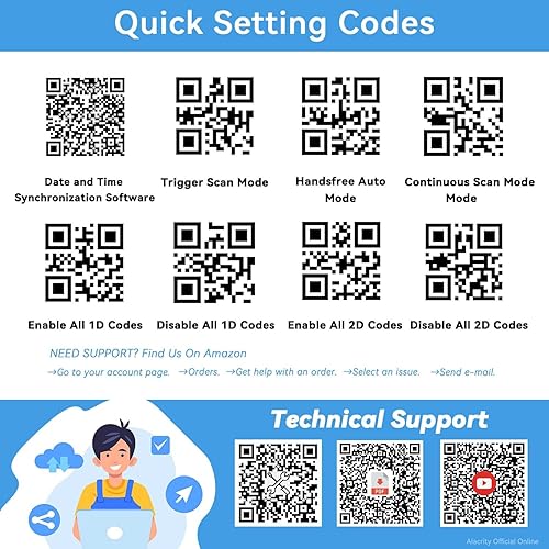Miniatura 2 de Alacrity Escáner de Código de Barras Industrial 2D Mejorado con Soporte de Carga Inalámbrica, Distancia de Transmisión de 1968 Pies 433MHz