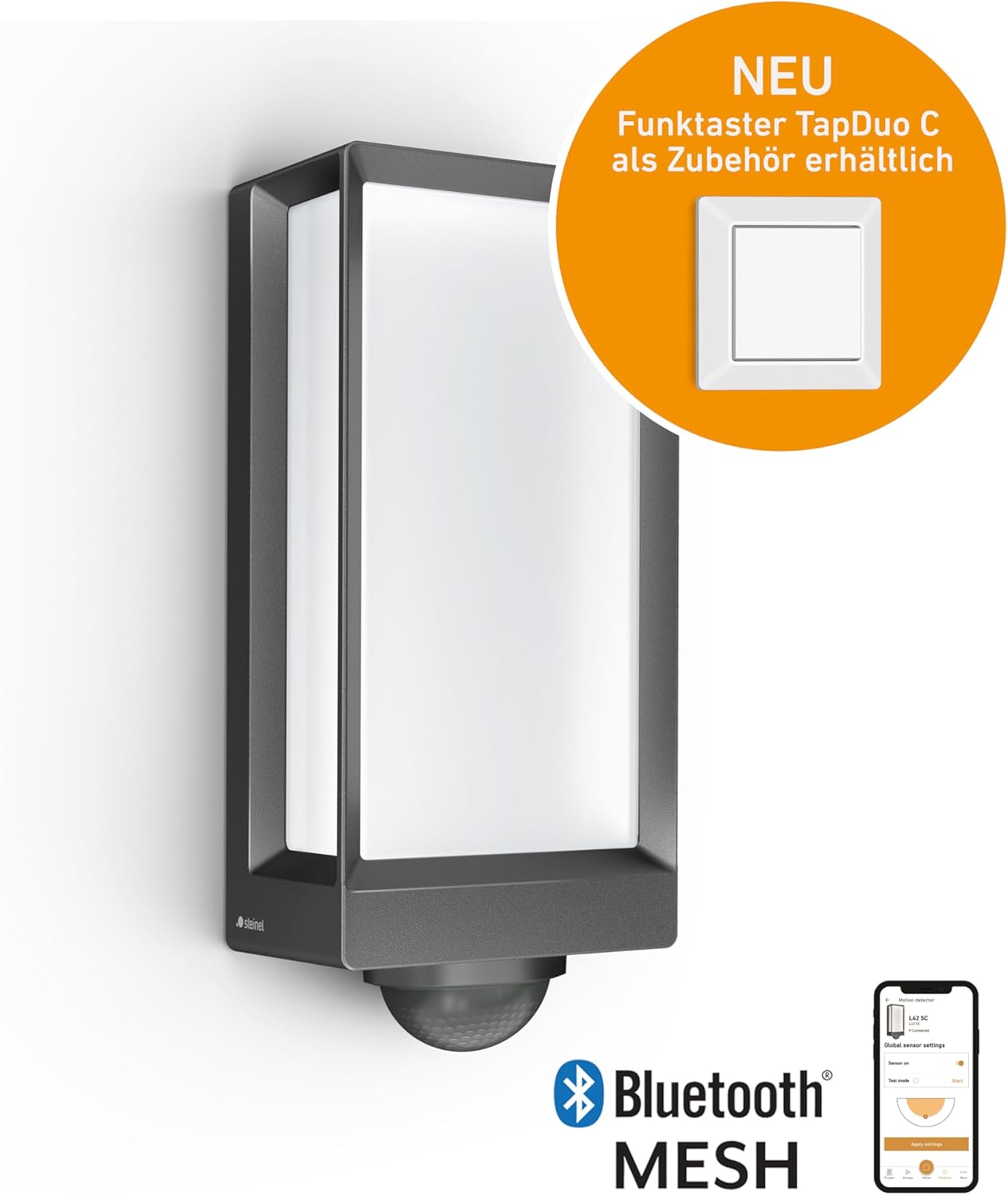 Steinel L 42 SC outdoor LED wall light, front view.
