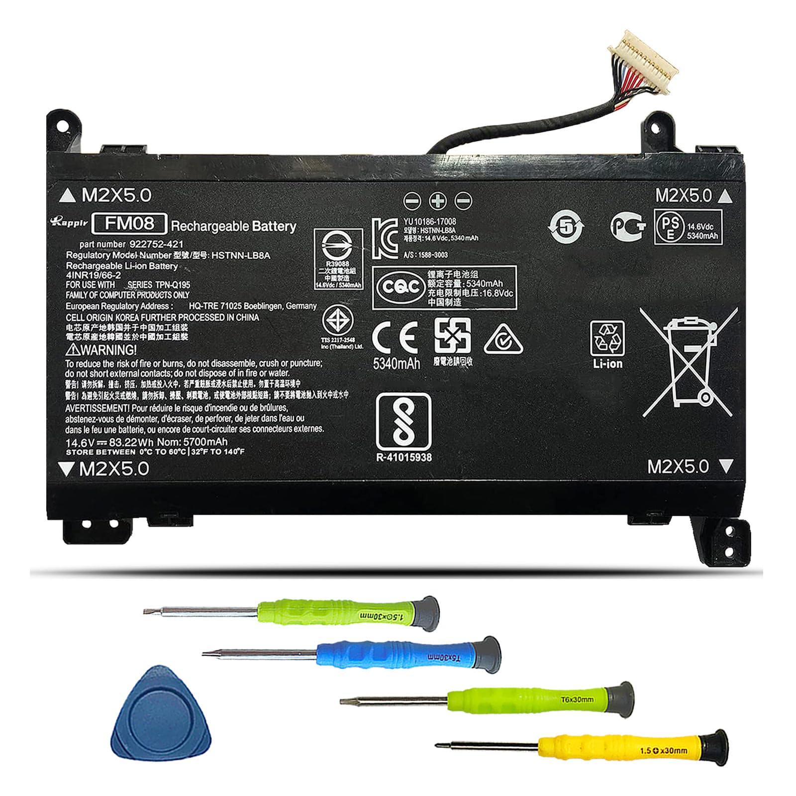 Amazon.com: BOWEIRUI FM08 922976-855 922752-421 Laptop Battery