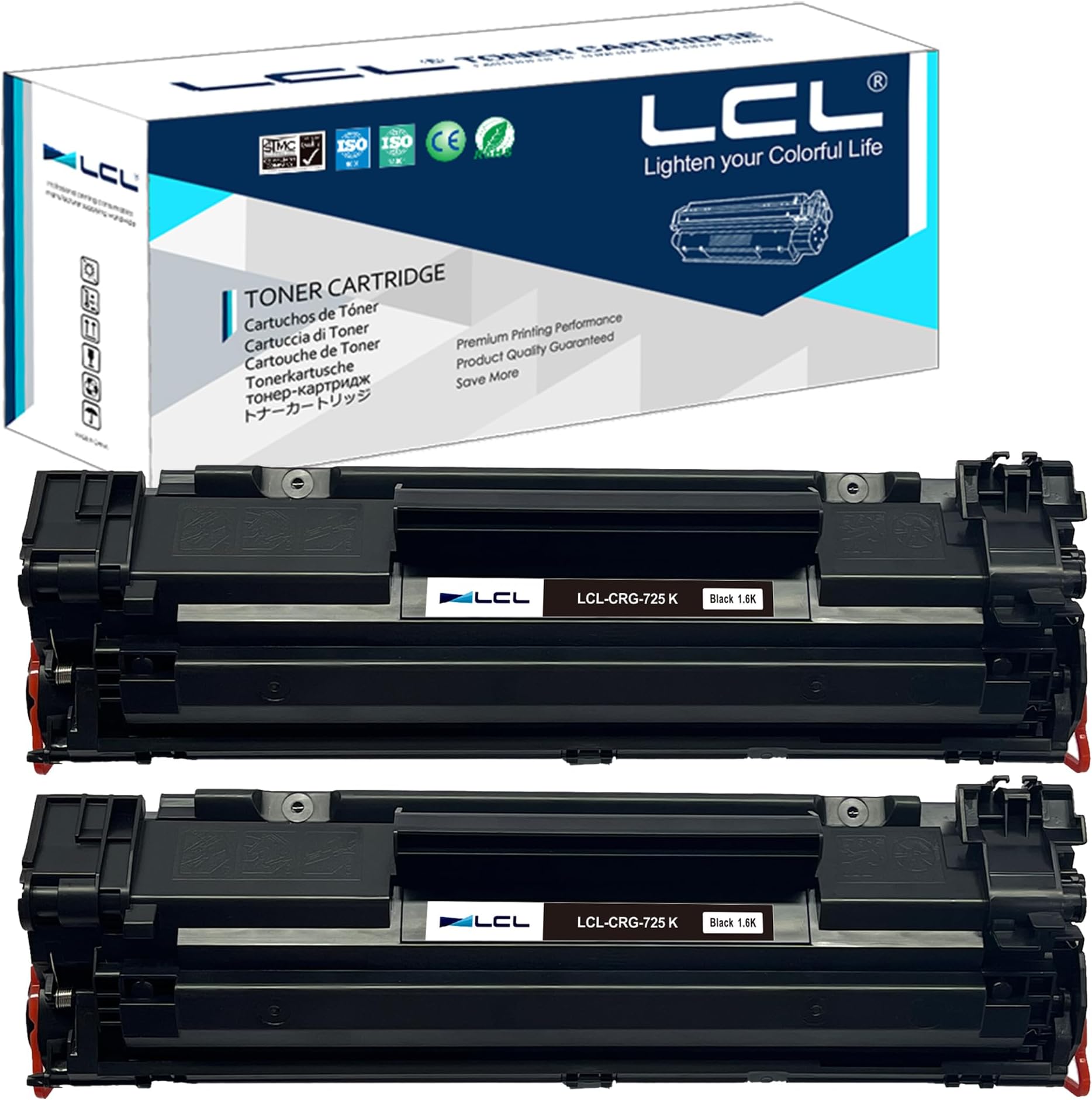 LCL Compatible Toner Cartridge CRG-725 CRG 725 3484B002 3484B002AA (2PK Black) Replacement for Canon I-Sensys LBP-6000 LBP-6000B LBP-6018 LBP-6020 LBP-6020B MF-3010 LBP6000 LBP6030w