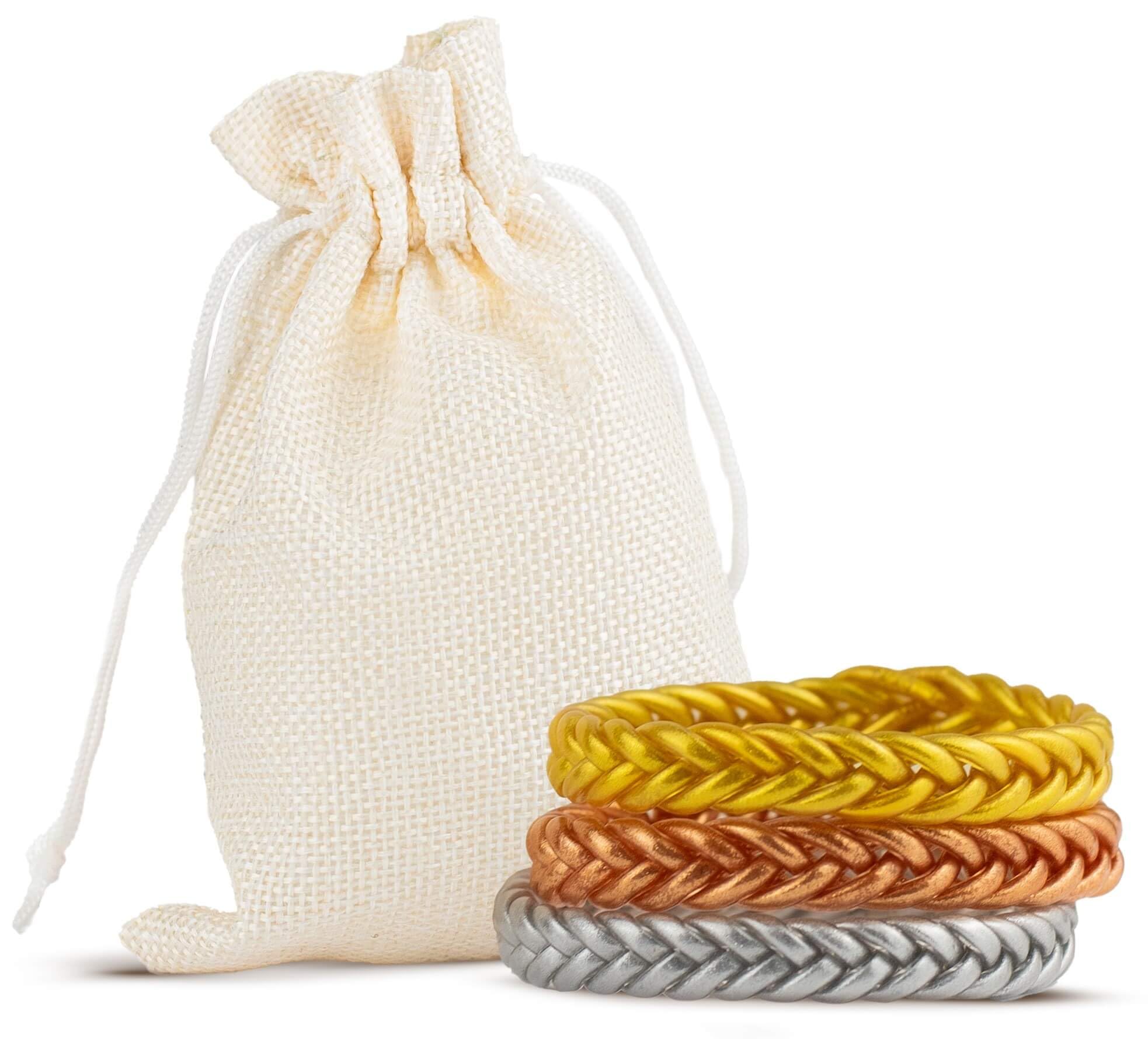 SUAPOZ Pulsera Mujer Trenzada Estilo Pan de Oro. Elegante, Minimalista, Resistente al Agua y Ajustable. Regalos Originales Ideal Amiga, Novia o Madre. Tres Acabados: Oro, Plata y Oro Rosado.