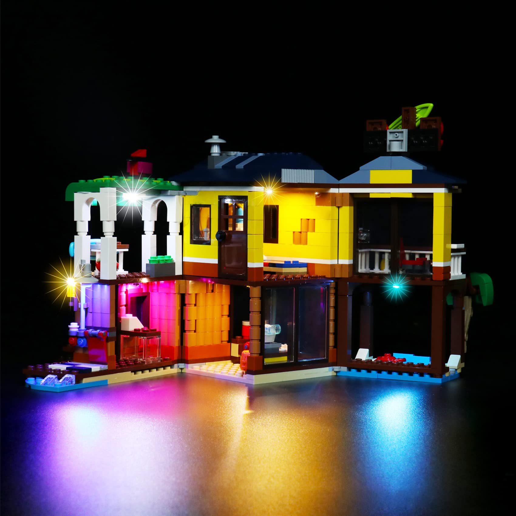 JANWAALY LED Lighting Kit Compatible with Lego Creator 3in1 Surfer Beach House 31118 Building Kit - Lights Only - Decoration LED Light Kit without Building Block Model (Basic Version)