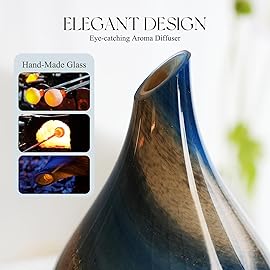 Porseme 280ml Essential Oil Diffuser Glass Color Changing Aroma Air Diffusers Aromatherapy Ultrasonic Cool Mist Humidifier 7 Running Hours Waterless Auto-Off for Sleeping, Yoga, Office, Spa (Galaxy)