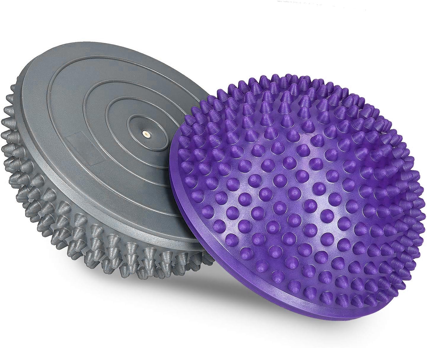 2 Pack Hedgehog Balance Pods Stability Balance Trainer Dots Half Spiky Fitness Ball Domes for Kids Adults Stability Training, Physical Therapy, Core Strength Gymnastics Home Exercise (Grey & Purple) (B0CWH86JH2) Amazon Price History, Amazon Price Tracker