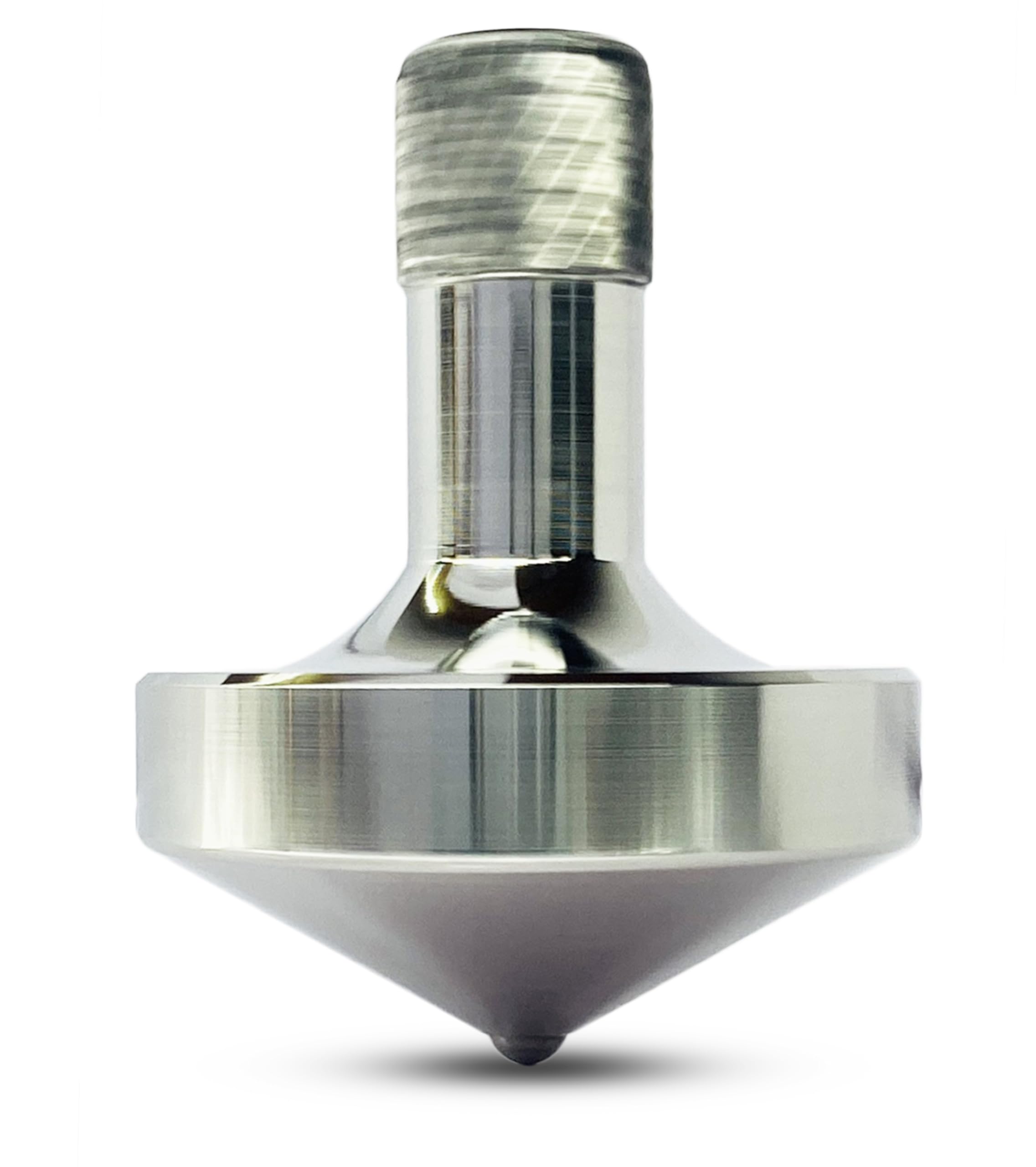 Star Quick Links Premium Polished Spinning Top with 3 mm Stainless Steel Ball Tip High Performance Metal Top Spinner (Sharp Tip Spinning Top, Stainless Steel)