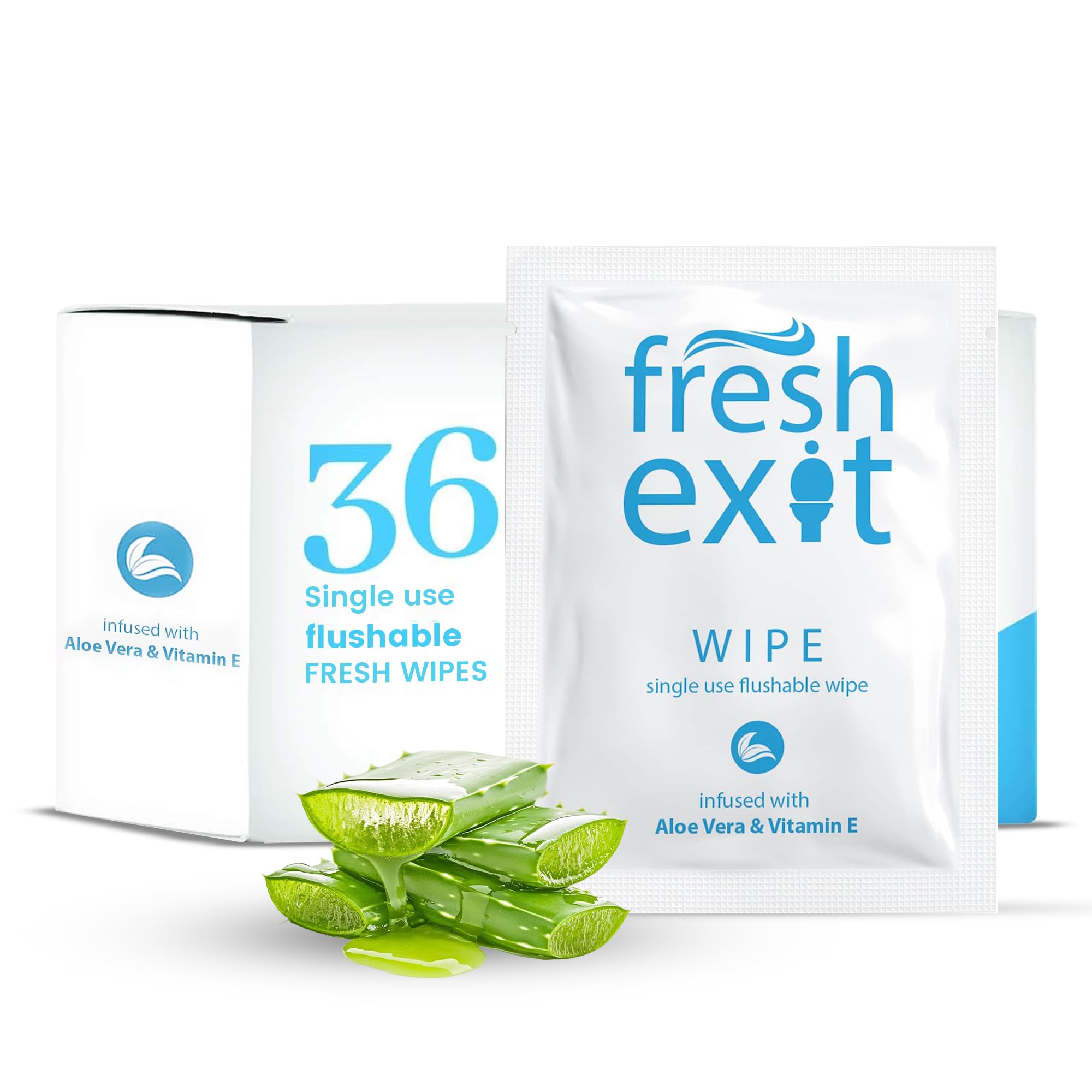 30 Individually Wrapped Flushable Wipes | 30 Count Bathroom Wipes | Perfect for Travel | Made