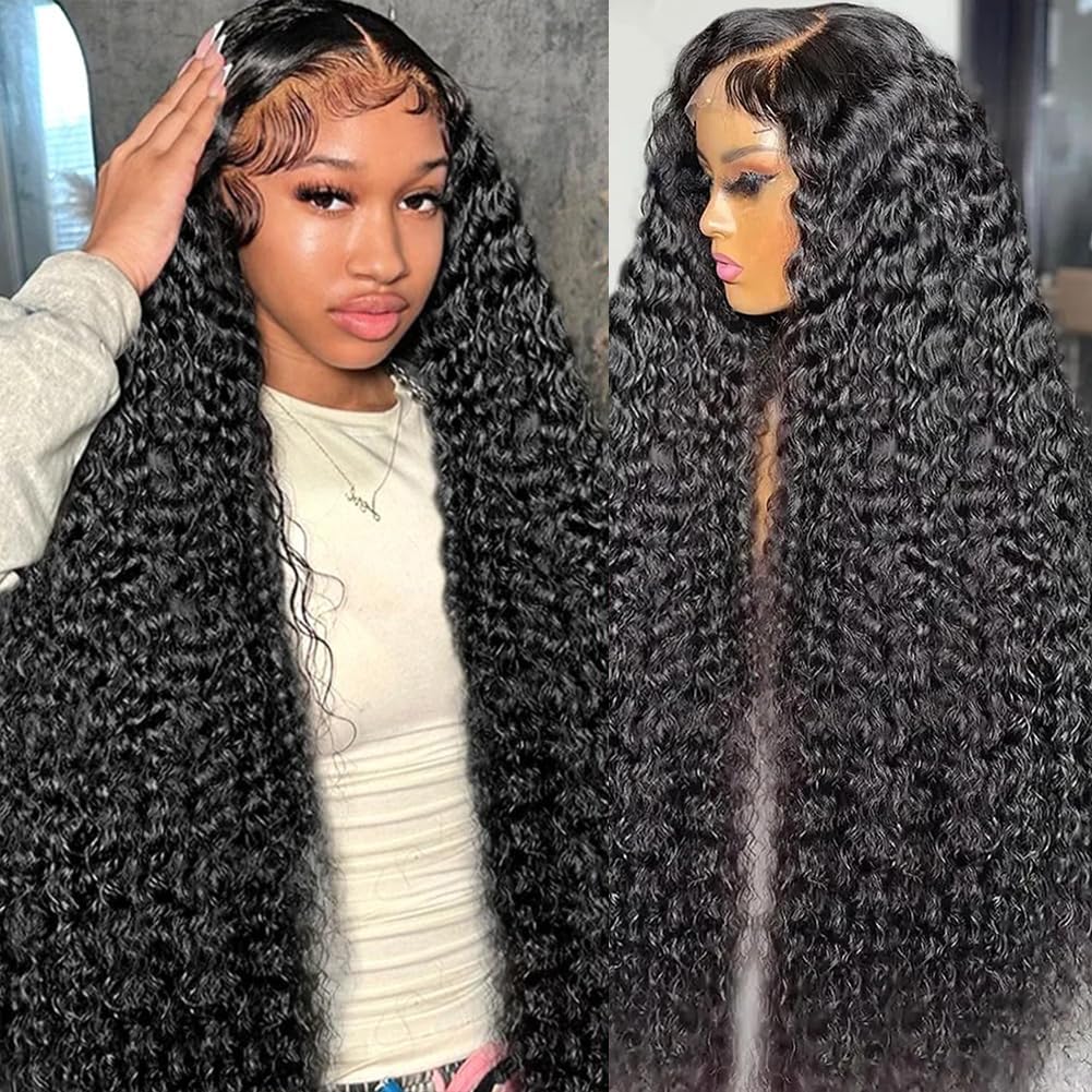 200 density 13x6 Water Wave Lace Front Wigs Human Hair Pre Plucked Glueless Wigs Human Hair Water Deep Cury HD Transparent 13x6 Full Lace Frontal Wigs