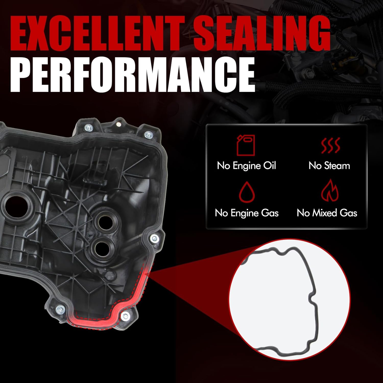 MITZONE Valve Cover Compatible with Ford Edge Explorer F-150 Flex Mustang Taurus Transit 150 250 350 Lincoln Continental MKS MKT MKZ MKX 3.5L 3.7L 2011-2020 Non Turbocharged Passenger Side