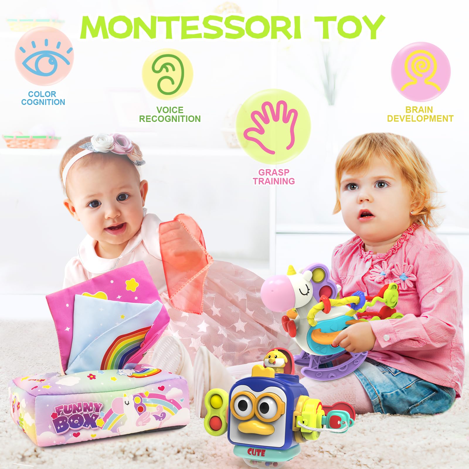 Baby Puffs Weilim Montessori Toys For Babies To 12 Months, Baby
