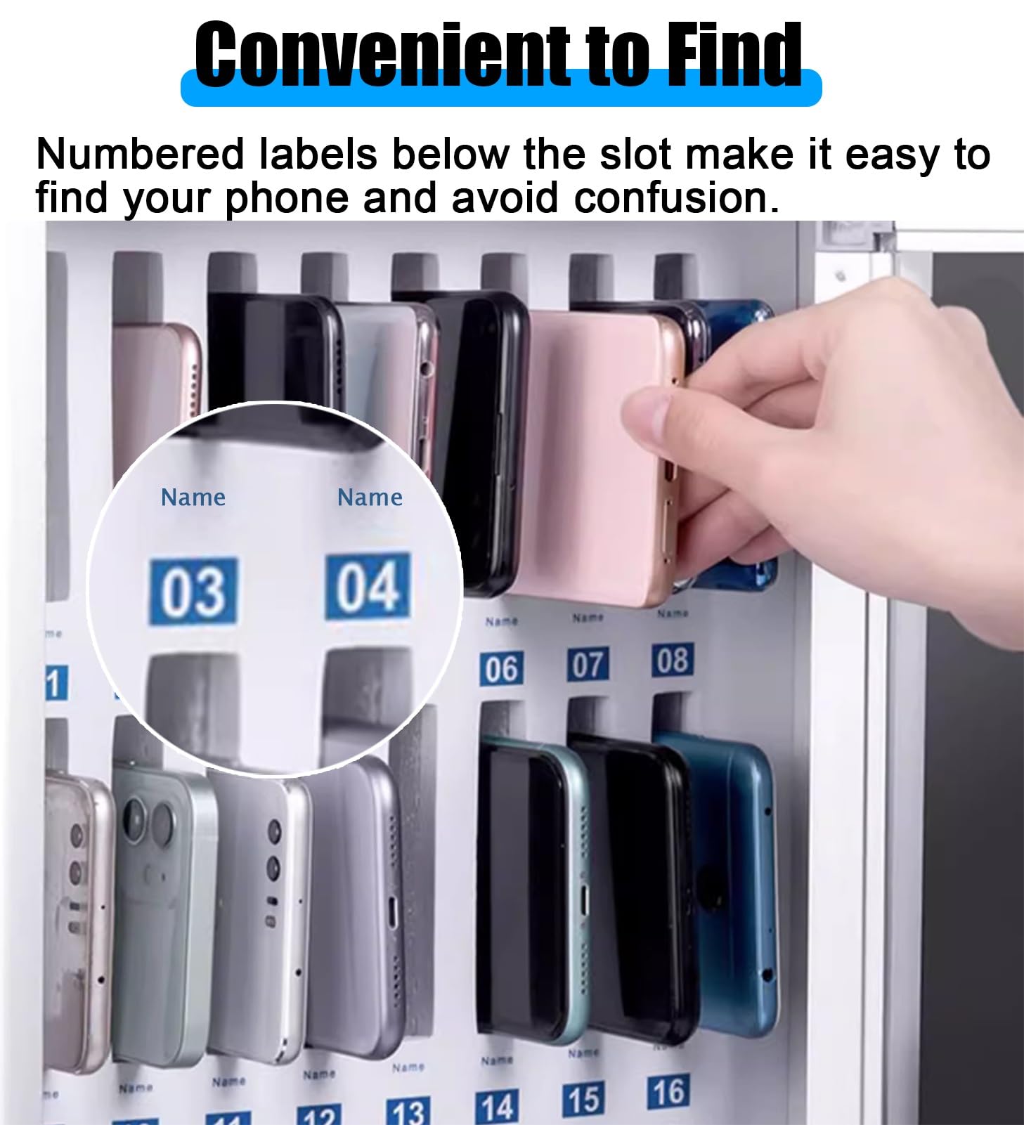CMYUN Handy-Schließfach Sicheres und Praktisches Smartphone-Schließfach aus Metall, 24 36 48 60 72 Steckplätze, Codeschloss, Handy-Organizer-Box, für Büro, Besprechungsraum, Labor(48 Slots)