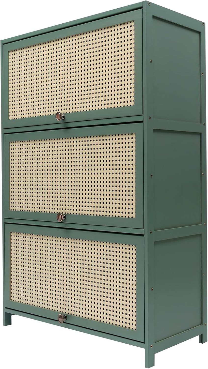 Shoe Storage Cabinet, Bamboo Shoe Floor Storage Organizer Rack,Bamboo Shoe Rack Cabinet, Shoes Organizer for Bathroom, Bedroom, and Kitchen Green 27.5 * 12.6 * 41.7in
