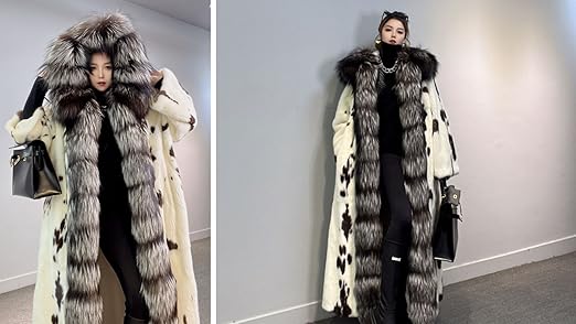 妃姫様購入確約品⭕️最高級サガホワイトミンクコート&ブラックミンクフード付きジレ 妃姫様購入確約品⭕️最高級サガホワイトミンクコート&ブラックミンク