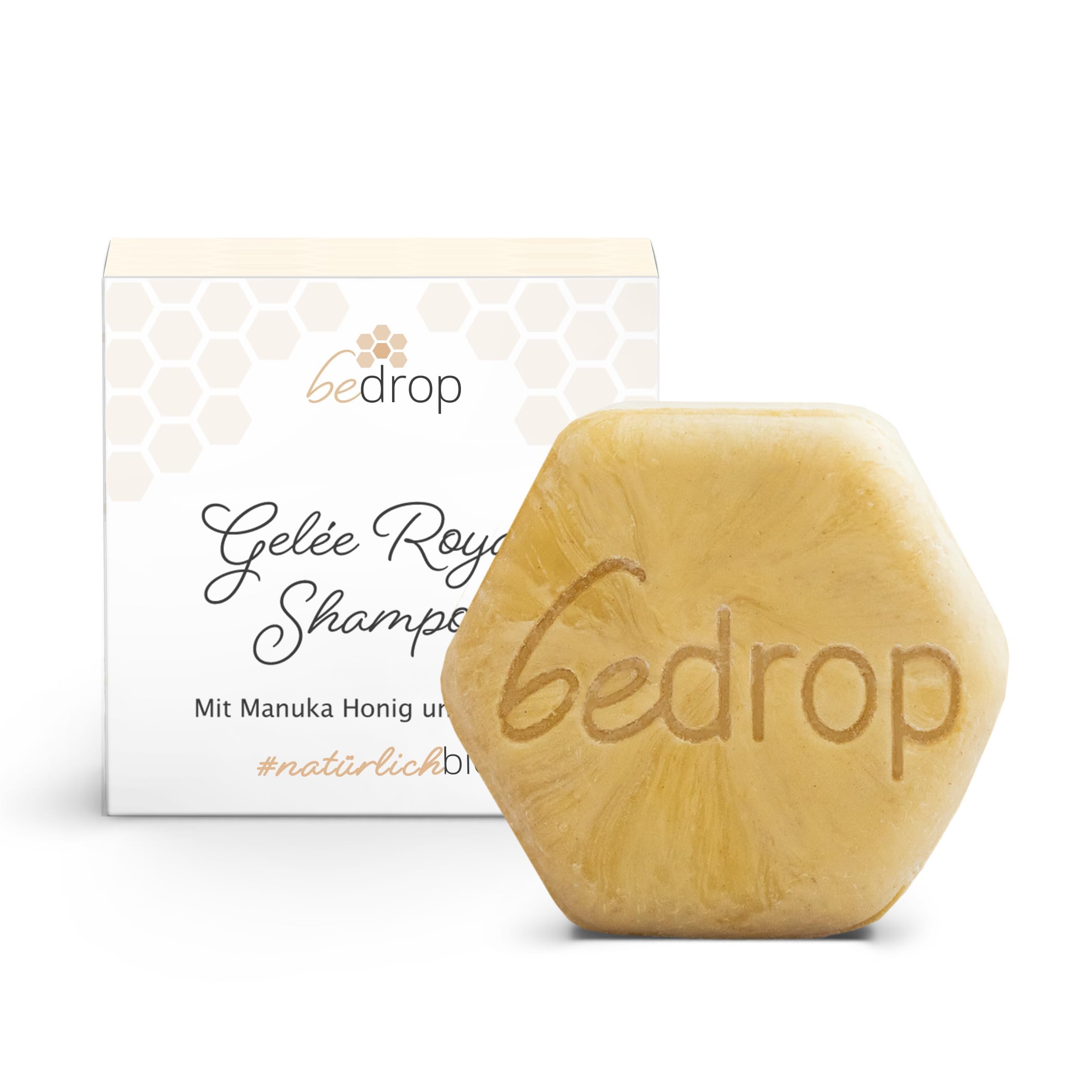 bedrop Festes Shampoo mit Gelée Royale, Manuka Honig & Propolis für brüchiges, sanftes & gesundes Haar, feste Haarseife - 65g