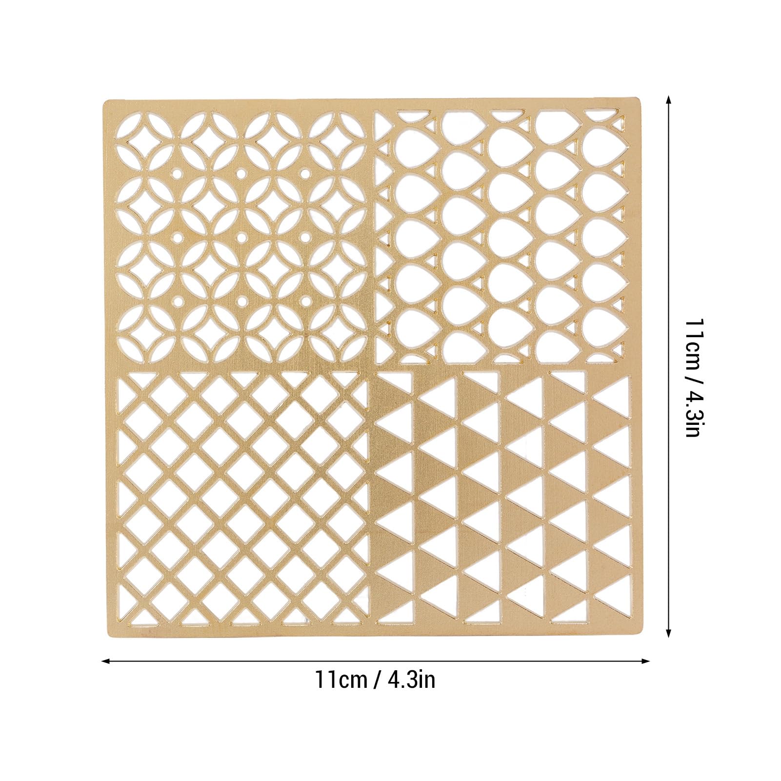Brrnoo Bandeja para Sellos de Cubitos de Hielo de Cobre, Bandeja de Diseño Transparente para Hacer Cubitos de Hielo de 4,3x4,3 Pulgadas con Patrones Elegantes para Cócteles de Whisky, (B)