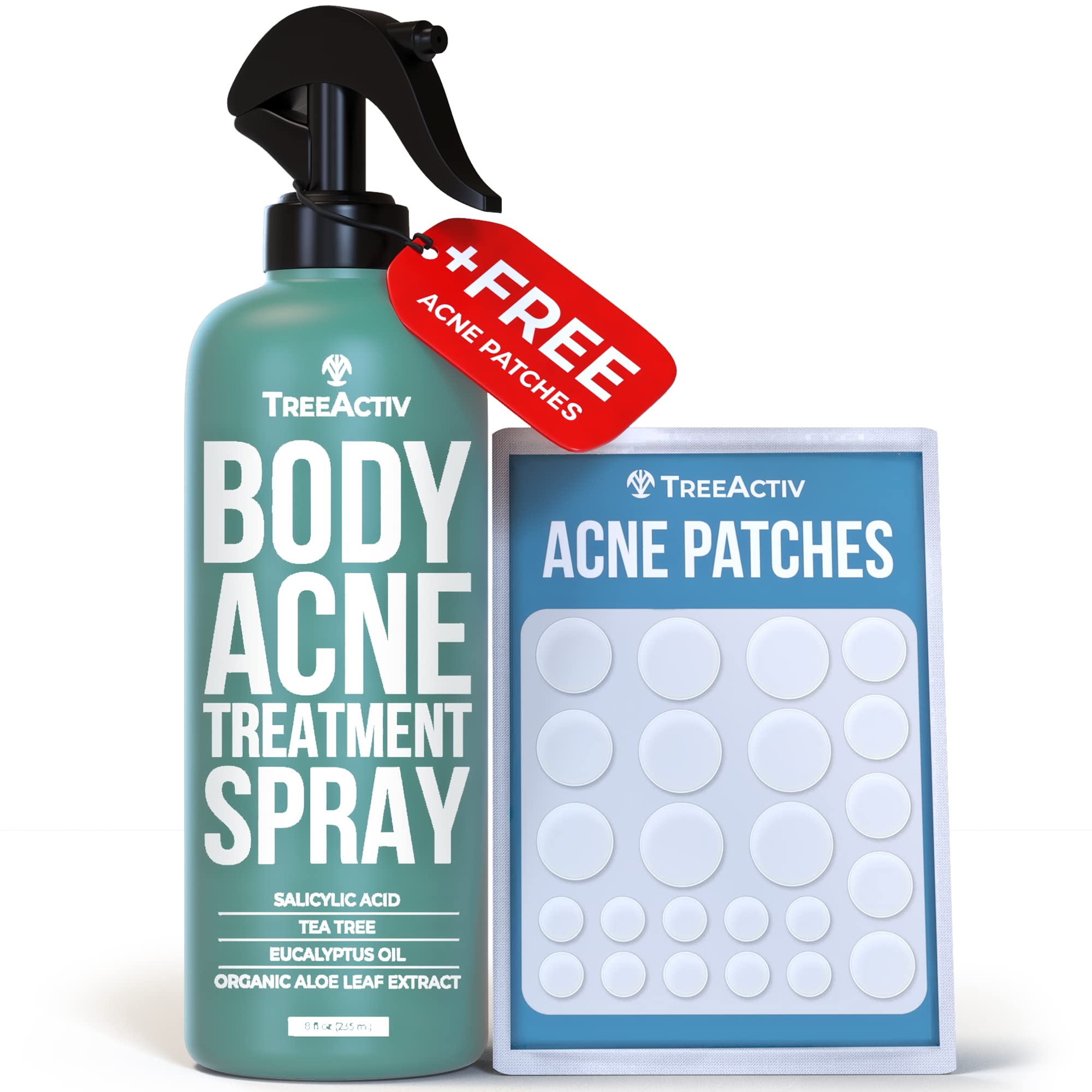 TreeActiv Body Acne Treatment Spray Salicylic Acid Pimple Mist for