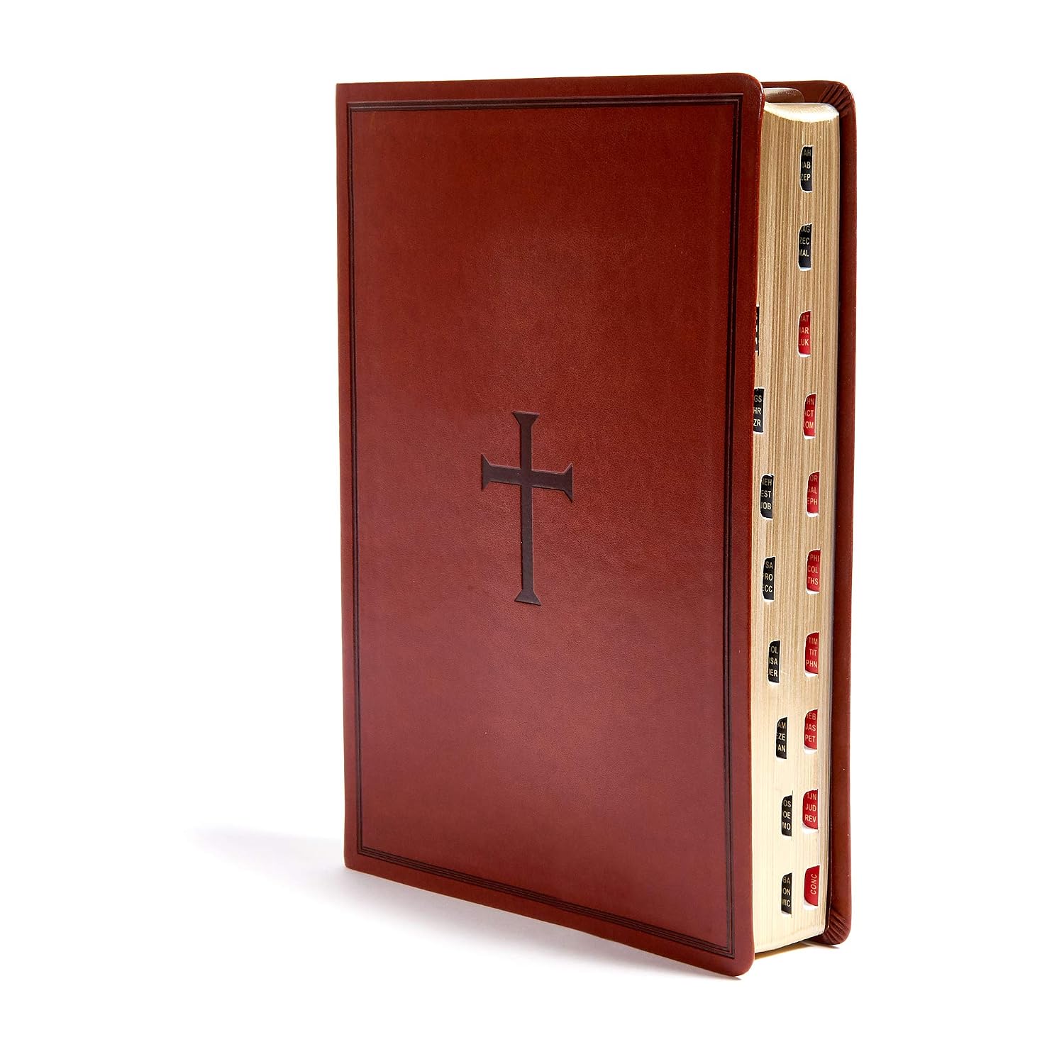 KJV Super Giant Print Reference Bible, Brown LeatherTouch, Indexed, Red Letter, Pure Cambridge Text, Presentation Page, Cross-References, Full-Color Maps, Easy-to-Read Bible MCM Type