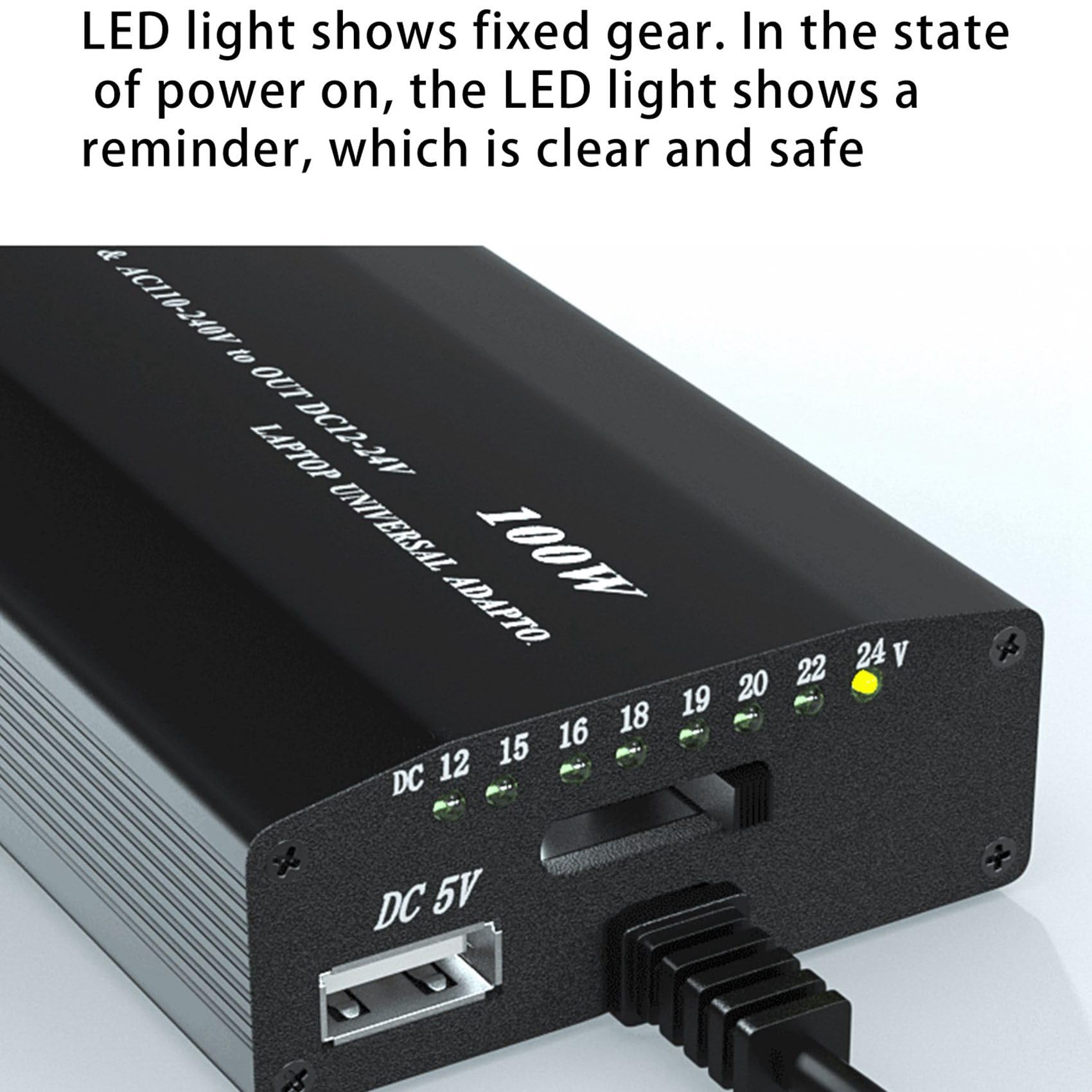2X Universelles 12V-24V Netzteil Einstellbares Auto Ladegerät USB12V Netzteil 100W 5A Laptop mit 38 Teiligem Gleich Strom Anschluss