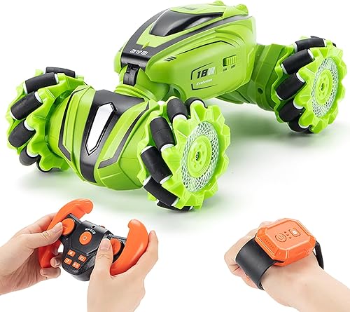AONGAN Auto de control remoto, giro profesional de 360, control remoto 4WD 2.4GHz, control de sensor de gestos y conducción todo terreno, regalo de