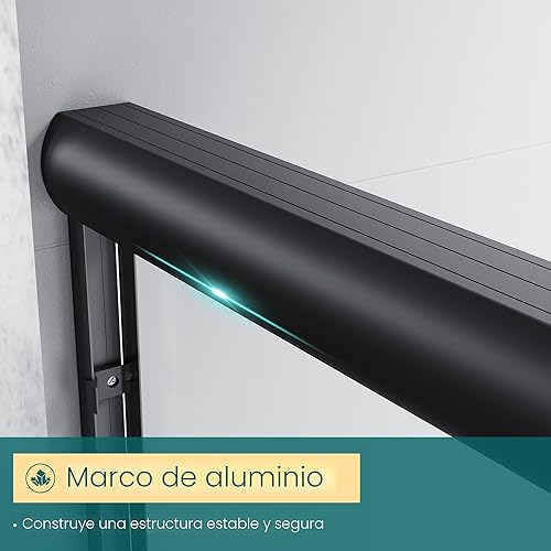 Miniatura 8 de ELEGANT Puerta corrediza para ducha semisin marco, 60 pulgadas de ancho x 72 pulgadas de alto, puerta corrediza para baño con vidrio transparente