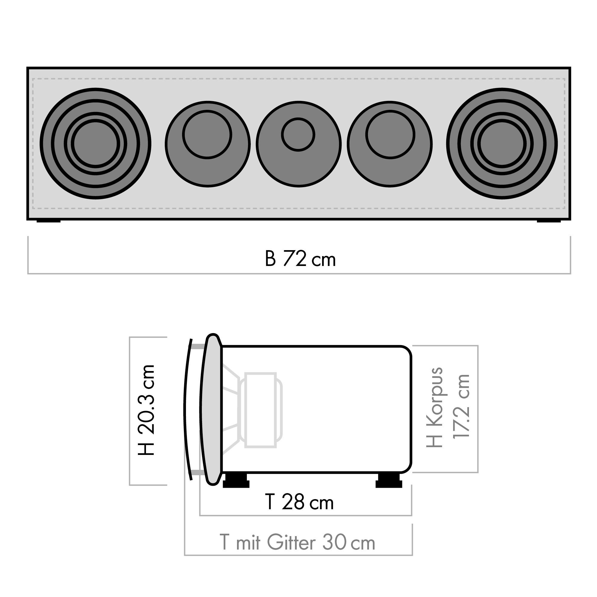 Nubert nuVero 70 | Schwarzer Centerlautsprecher | 1 Stück Kompaktlautsprecher | Lautsprecher für Heimkino & Musikgenuss | Stimmen auf höchstem Niveau | Passive Centerbox 3 Wege Technik Made in Germany
