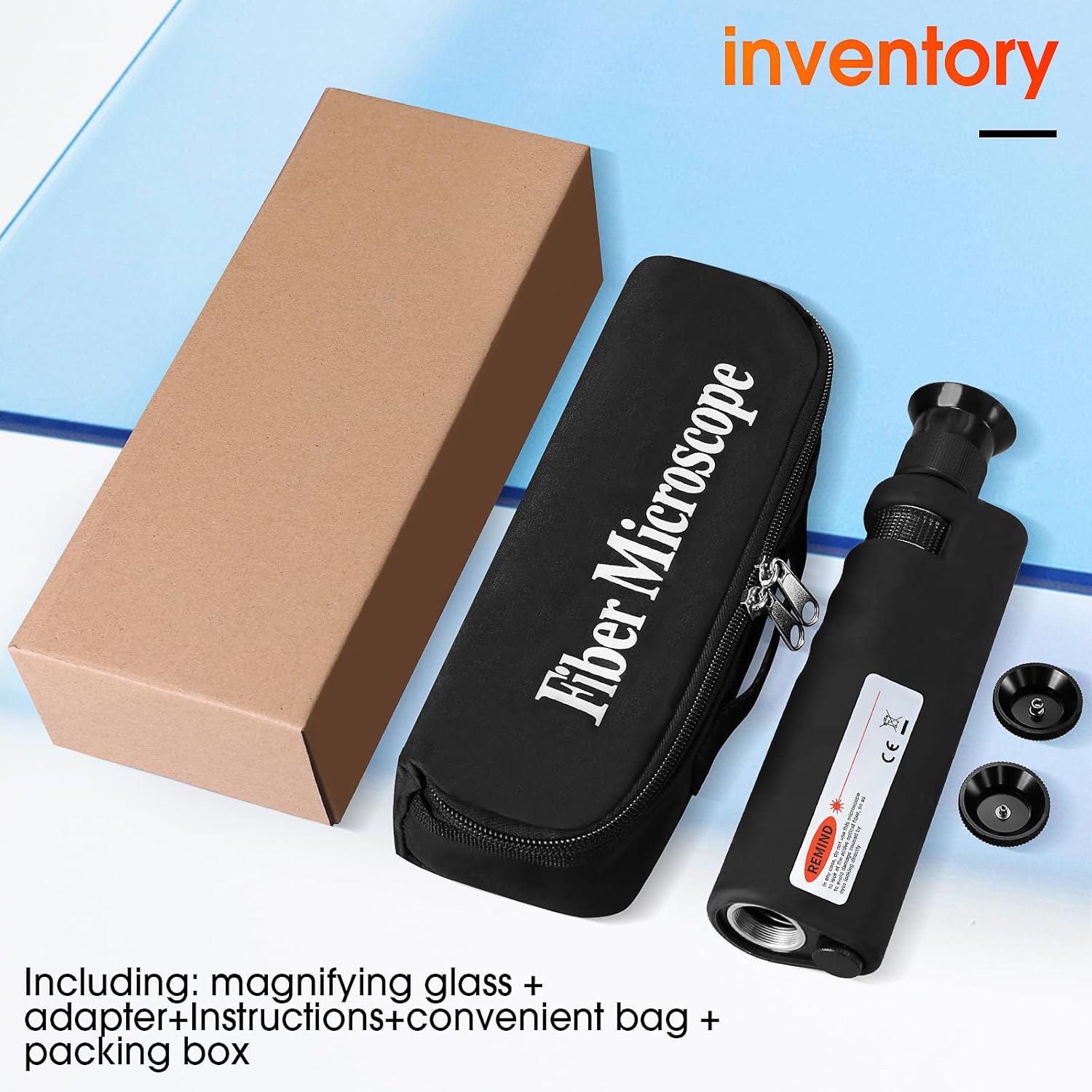 400X Fiber Optic Inspection Microscope Cable SC FC ST LC Interface End Face With 1.25mm 2.5mm Adapter and Cleaner Handheld LED Cleaning Detector