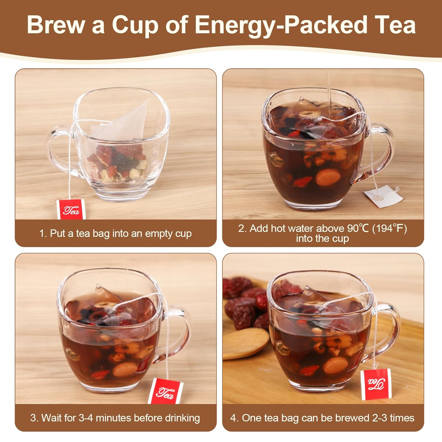 Kidney Tea Formula Ginseng Eight Treasures Tea, Traditional Chinese Herbal Kidney Cleanse Teas for Women and Men, 8 Precious Ingredients Formula (1 Pack/25 Bags) - Image 7