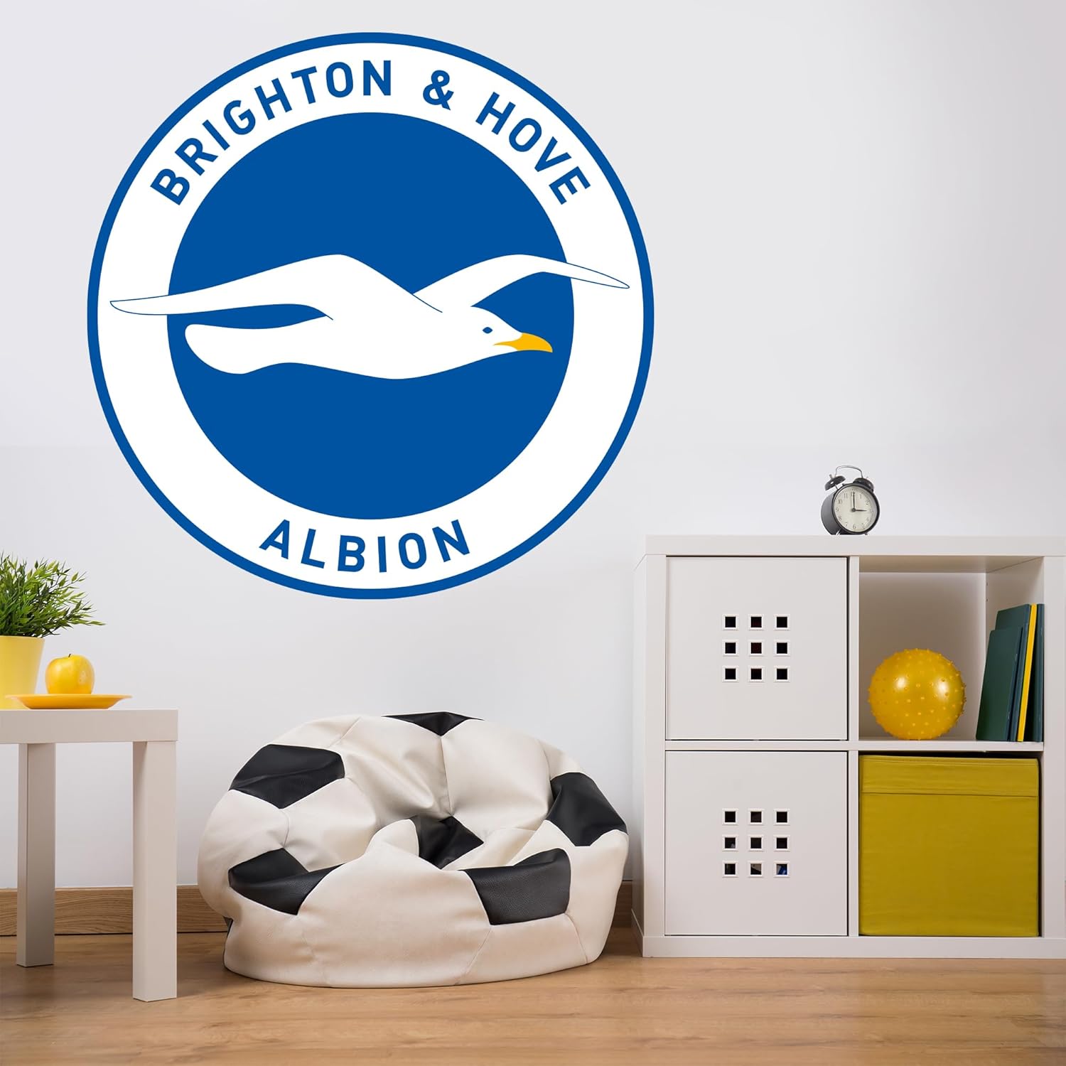 Brighton wall sticker: Beautiful Game & Hove Albion Football Club Crest - Wall Sticker Mural Decal Vinyl…