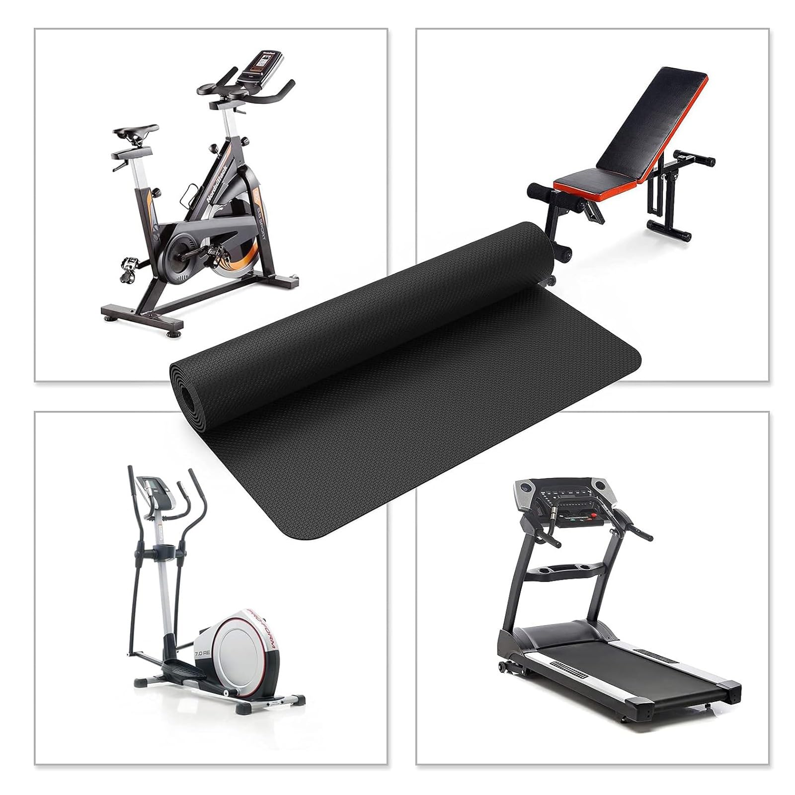 Tappetino Per Tapis Roulant, Tappetino Per Attrezzature Fitness, Tappetino Antivibrazione Per Tapis Roulant Insonorizzante,per Cyclette, Crosstrainers, Vogatori, Tapis Roulant,120x60cm(120x60cm)
