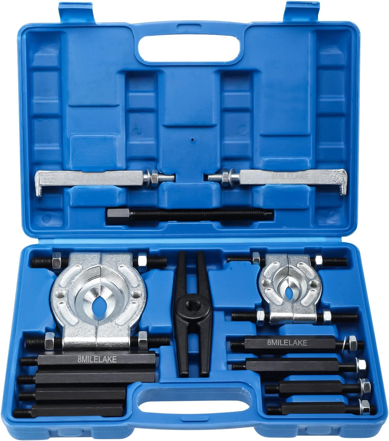 8MILELAKE Bearing Puller Set, 5 Ton Capacity Bearing Separator Kit, Bearing Splitter Puller Kit with 2" and 3" Jaws, 14pcs Heavy Duty Wheel Hub Axle Puller Set