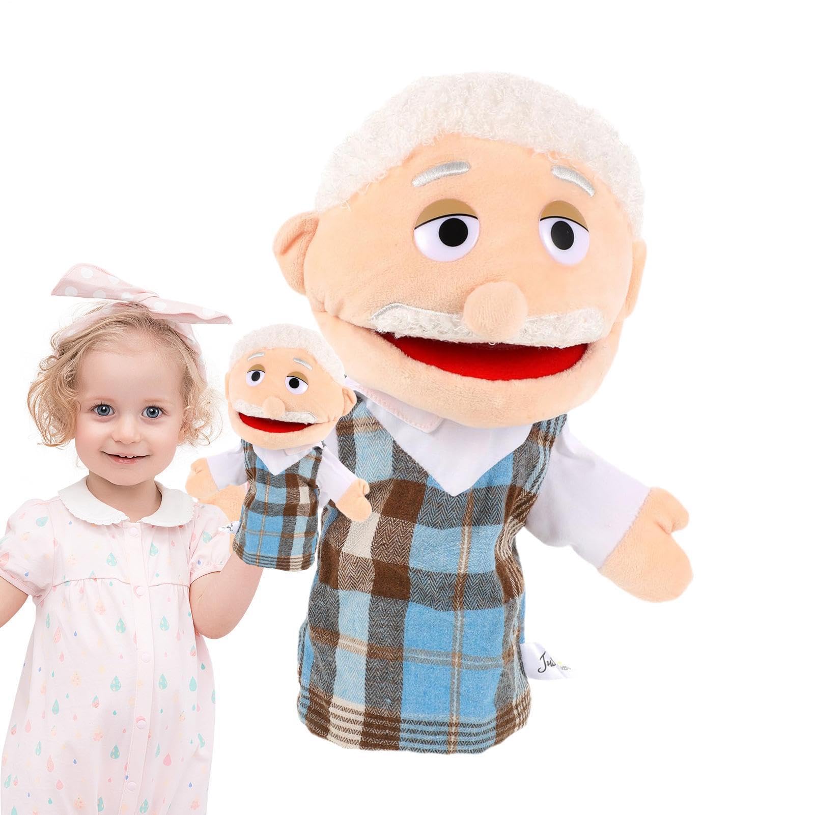 Plush Family Puppets, Interactive Show Role Play Toy with Removable Mouth, Plush Family Stuffed Animal Story Toys, Preschool Imagination Development Toy for Children, 3-6 Year Old Boy Girls