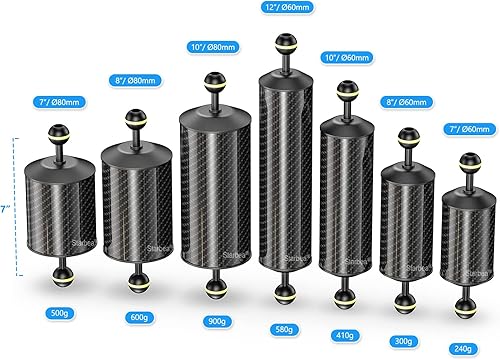 Miniatura 9 de Seafrogs - Brazo de clip de bola a cabeza YS de 1 pulgada, 6.43 pulgadas6.4 in, aleación de aluminio, brazo adaptador de cabeza YS, conector