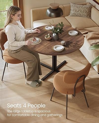 Miniatura 5 de VASAGLE Mesa de comedor, pequeña mesa de cocina redonda para 4 personas, 31.5 x 29.4 pulgadas, para comedor, sala de estar, granja, resistente al