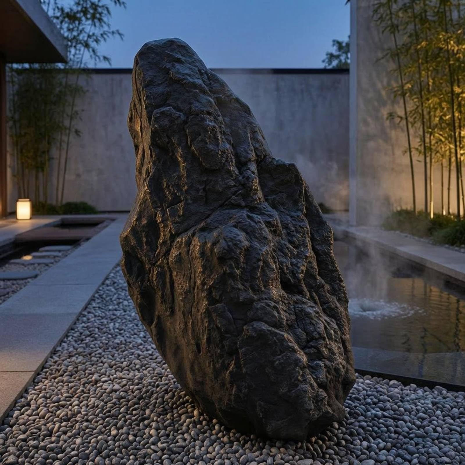 Simulierte Steinskulptur Garten Fels Deko Landschaftsstein Zierstein aus Glasfaserverstärktem mit Rauer Und Echtsteinwirkung für Garten Hotel, Grau, 8901 Hellgrau A