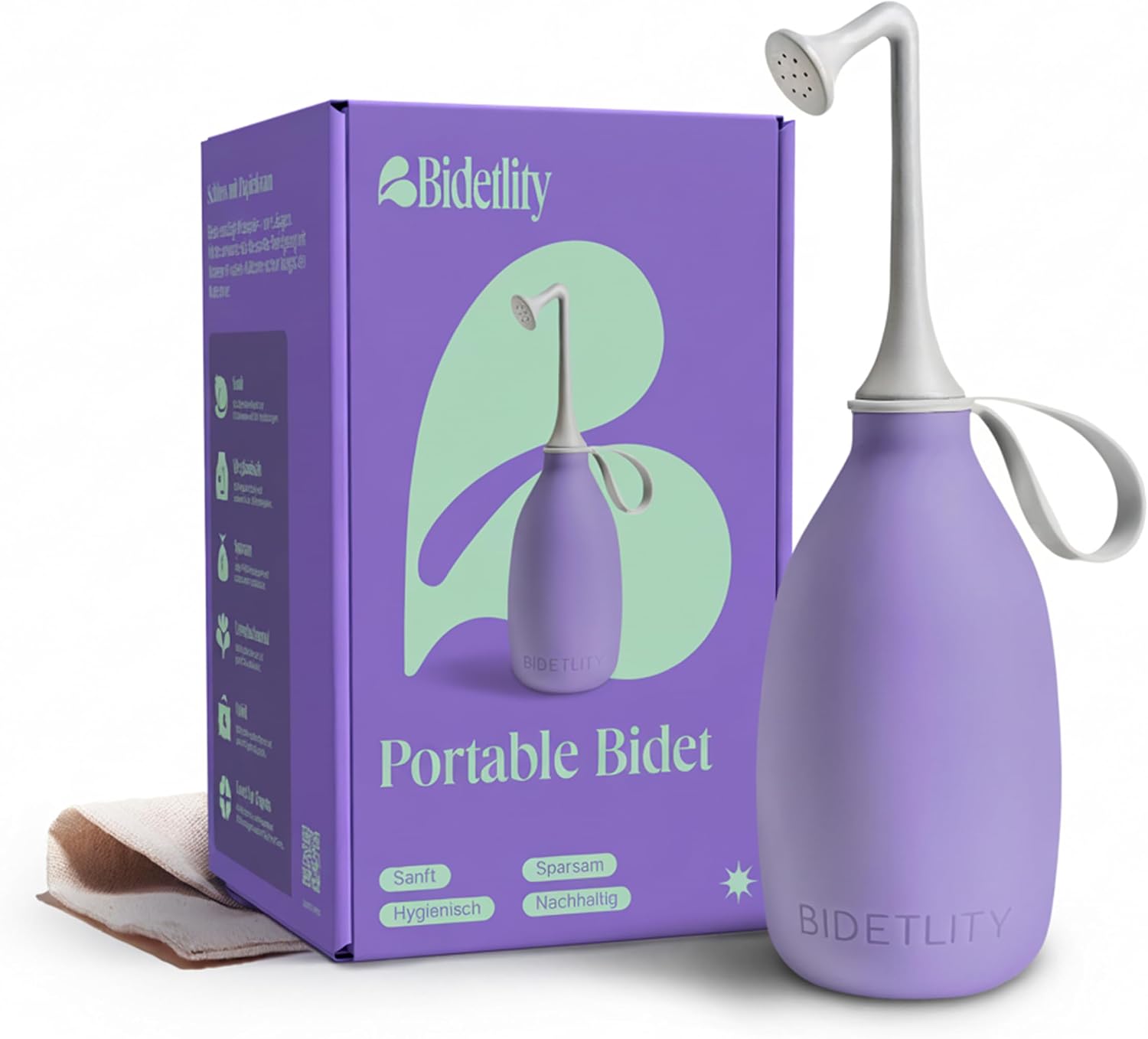 Butt & Intimate Shower 3.0 – Mobile Travel Bidet & Sustainable Intimate Shower, Replaces Wet Wipes, Saves Toilet Paper, Portable Handheld Bidet, Travel Bag Included, BPA-Free - Minty Mint