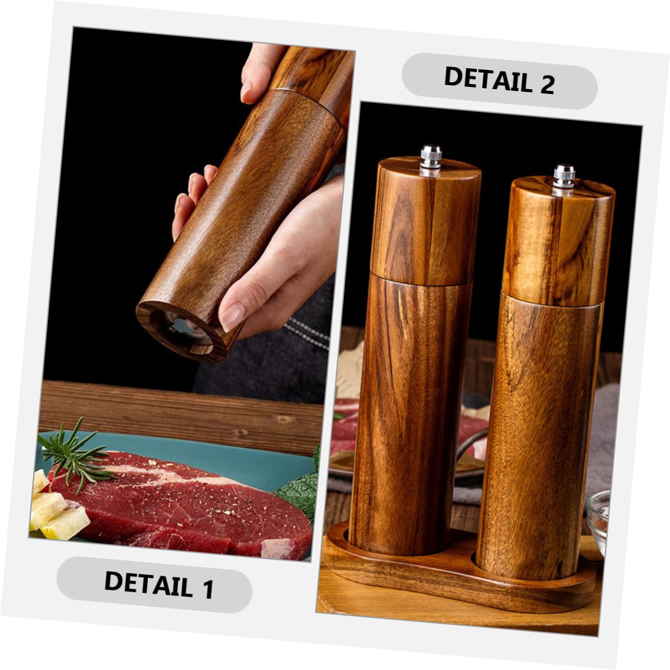 PRETYZOOM Manual De Pimienta y Sal De Pimienta De Cocina De Practico Para Uso La Mesa Ceramica Madera De Pino