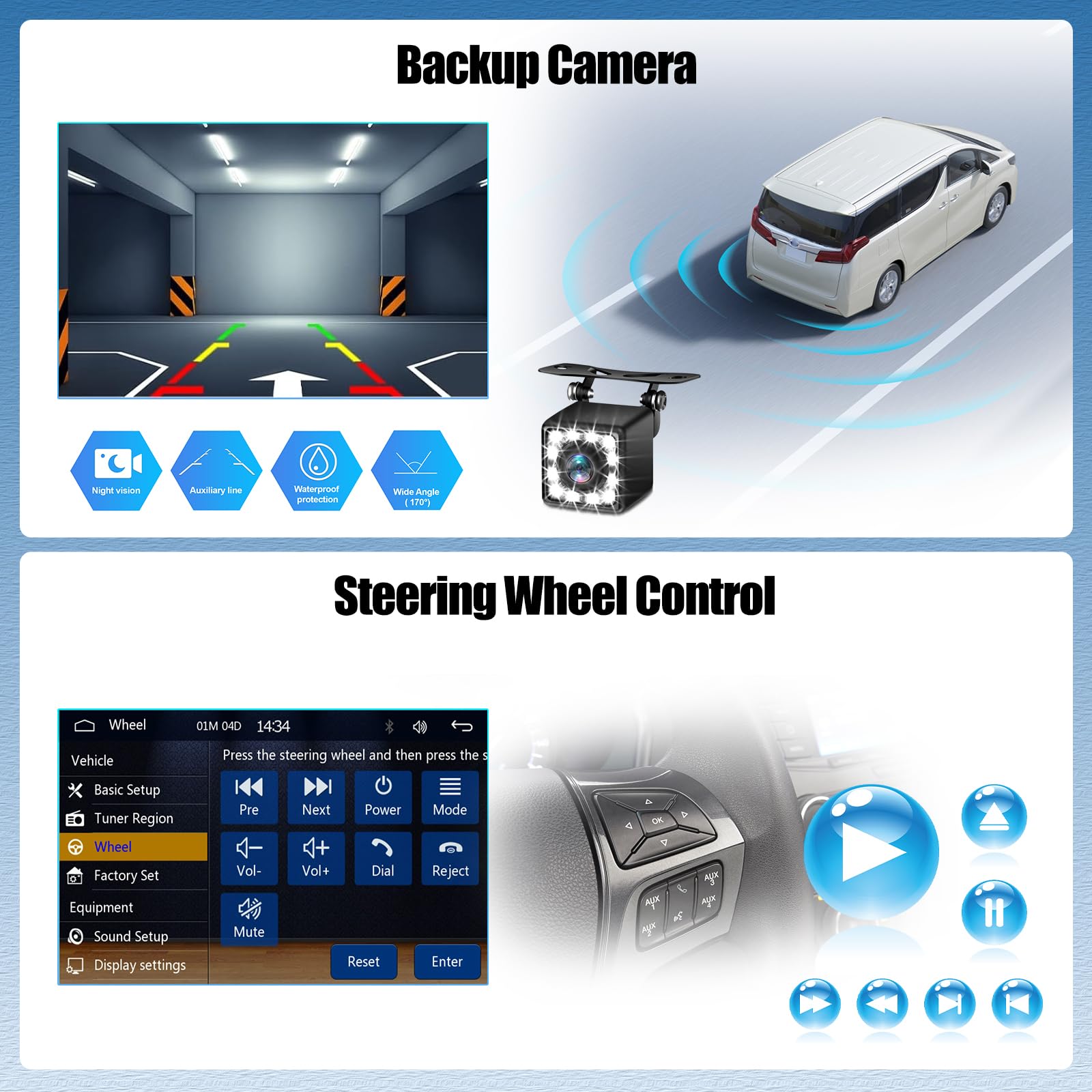 CAMECHO Radio sans Fil CarPlay Auto, 10 Pouces pour Hyundai IX35 2010-2015 avec Caméra de Recul, Radio Bluetooth avec Android Auto, FM, SWC, EQ et MirrorLink