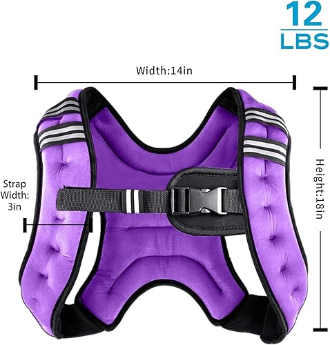 Miniatura 2 de Henkelion Chaleco con peso para hombres, mujeres, niños, pesos incluidos, chalecos de peso corporal ajustables para correr, entrenamiento, trotar,