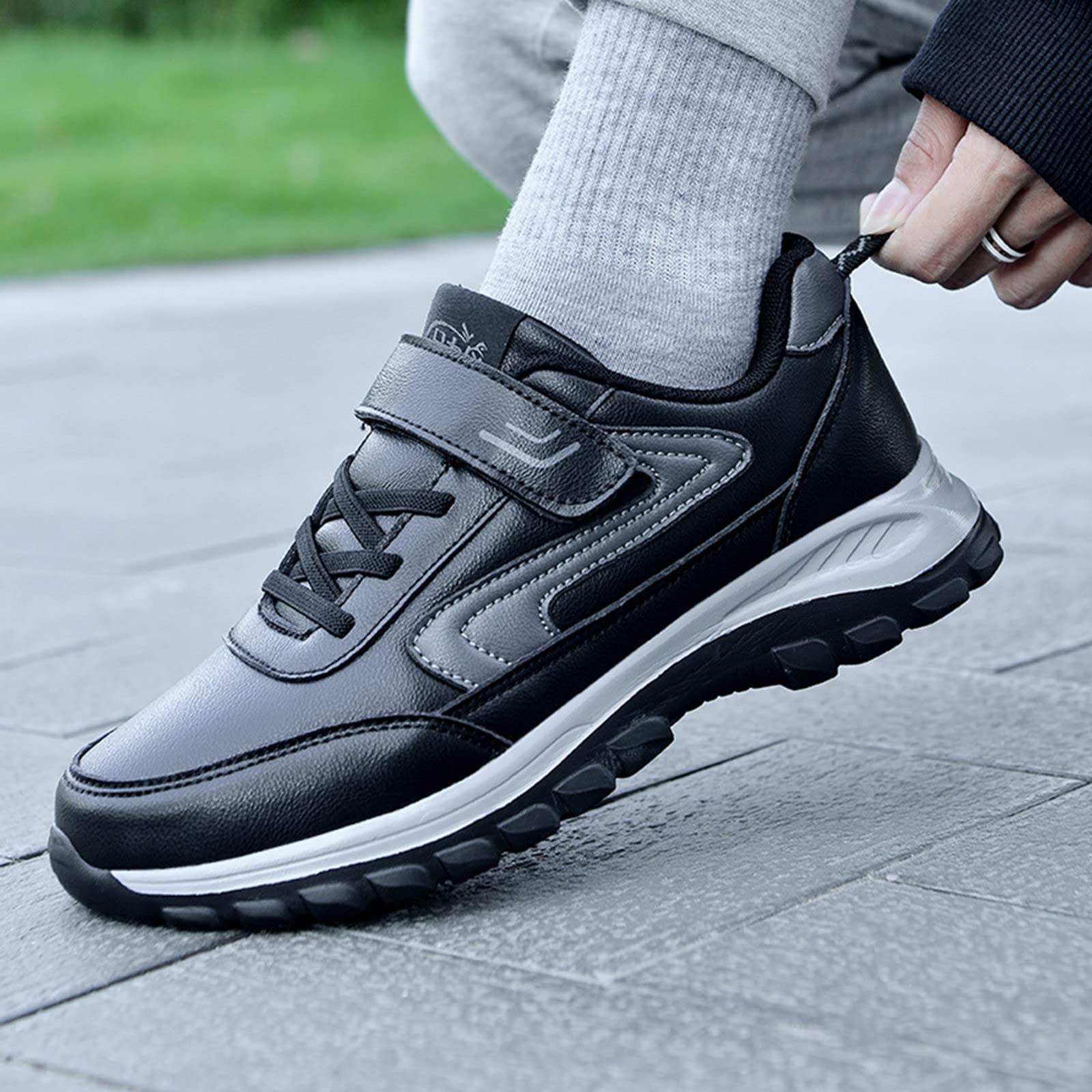 Tenis de ajuste ancho para hombre, con soporte de arco, tenis ligeros para