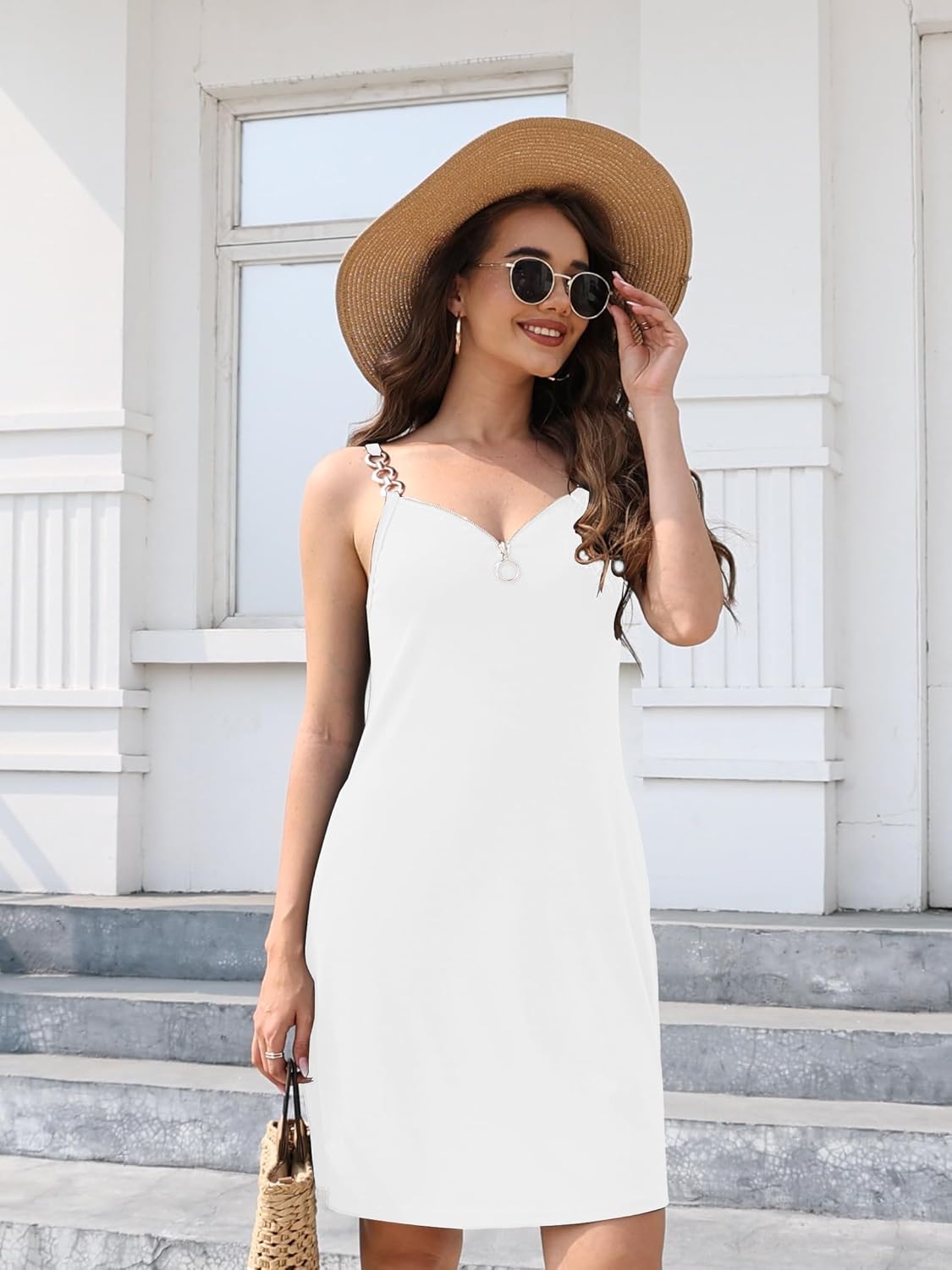 ETCYY Women's Summer Dresses 2026 Casual Sleeveless V Neck Loose Cover Up Beach Sundresses with Pockets - Image 2